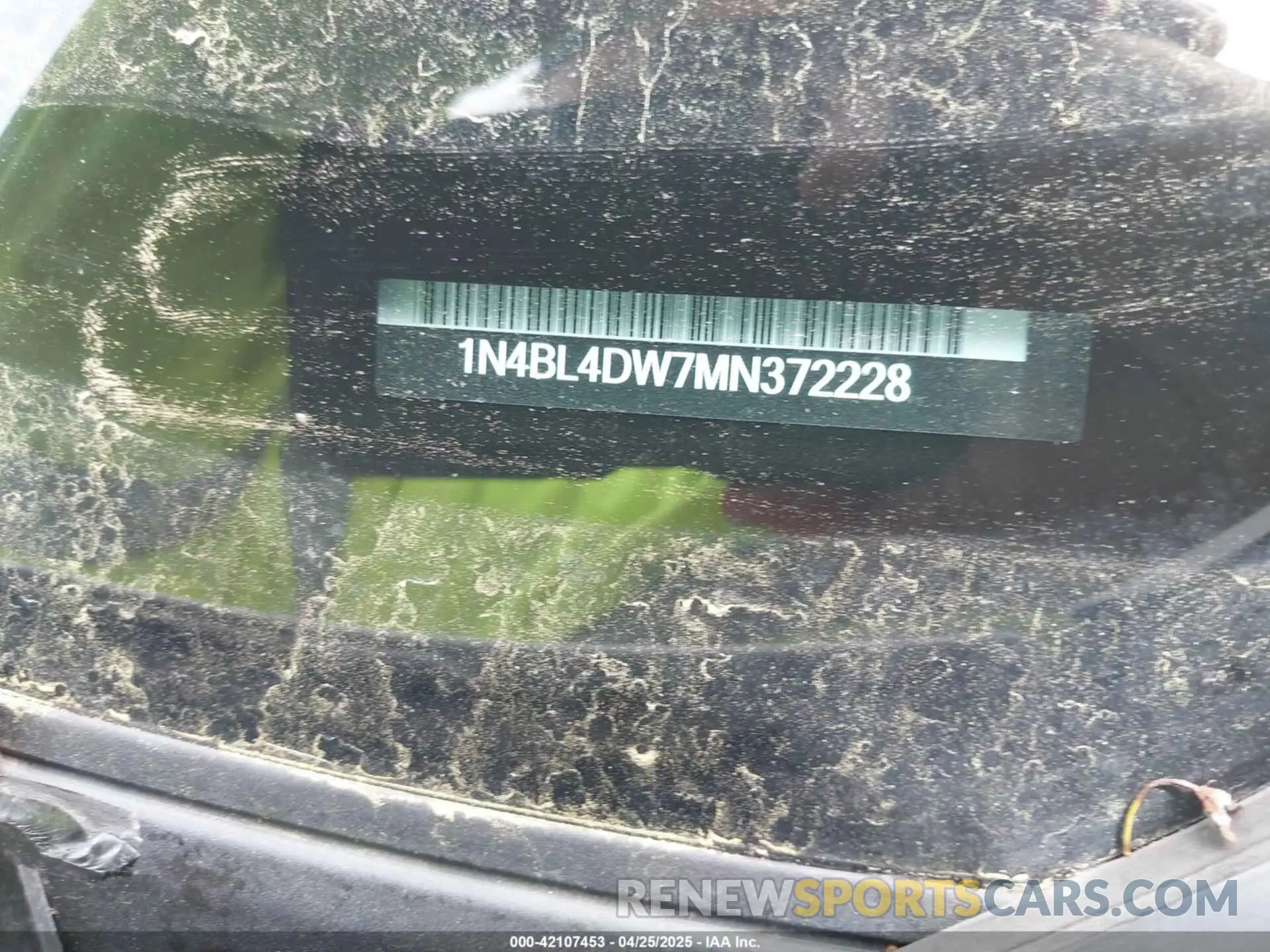 9 Photograph of a damaged car 1N4BL4DW7MN372228 NISSAN ALTIMA 2021