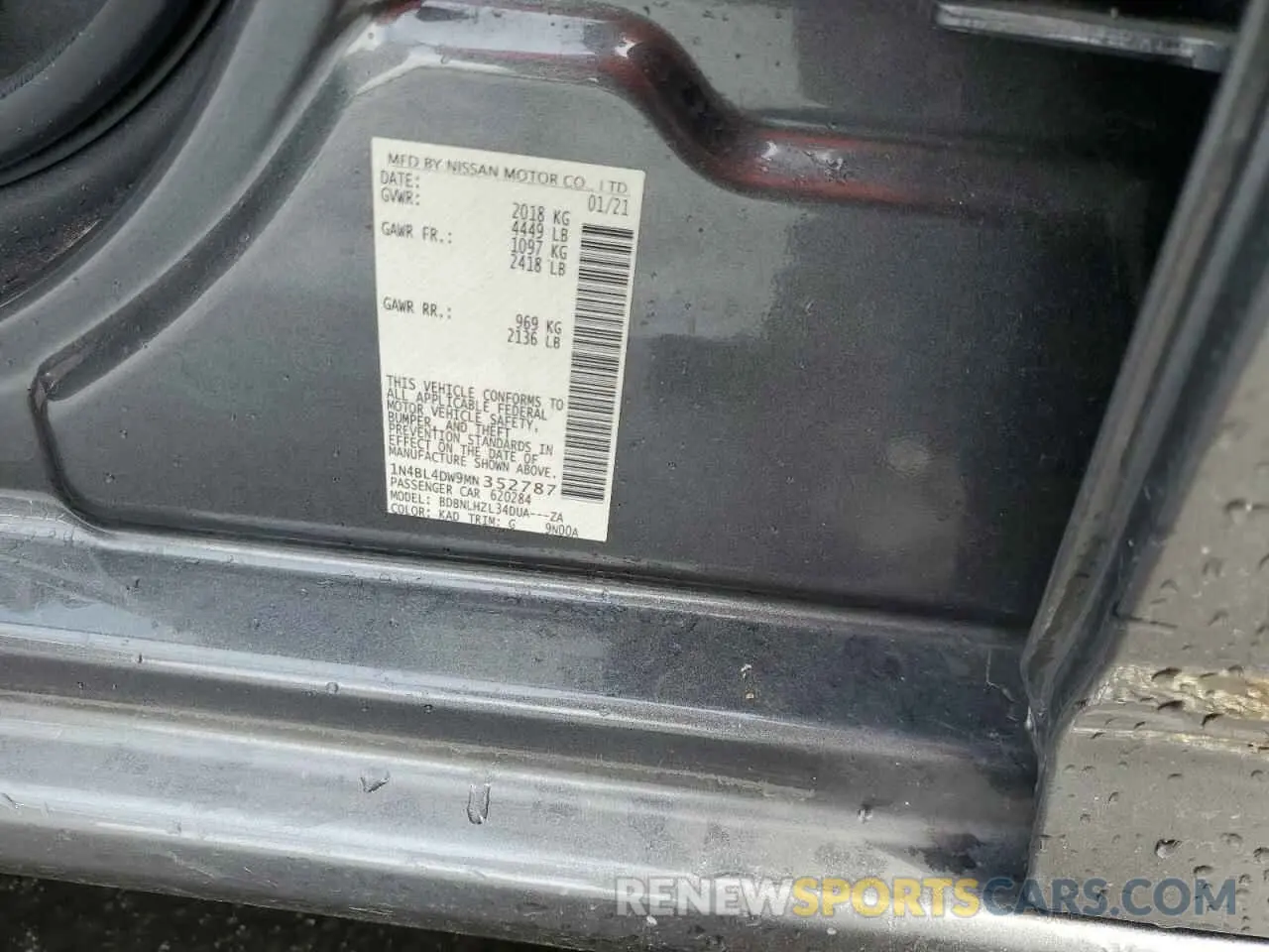 13 Photograph of a damaged car 1N4BL4DW9MN352787 NISSAN ALTIMA 2021