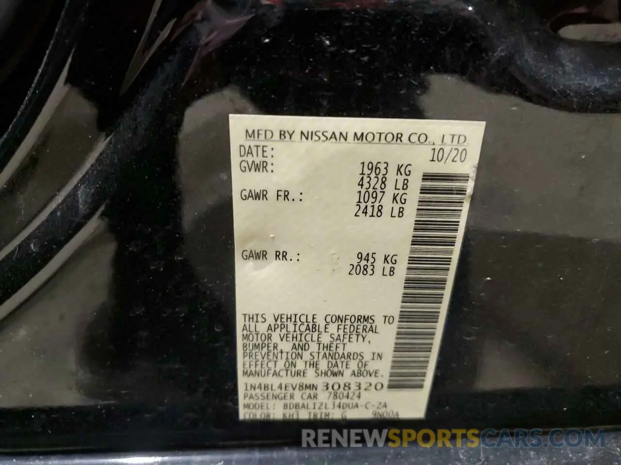 14 Фотография поврежденного автомобиля 1N4BL4EV8MN308320 NISSAN ALTIMA 2021