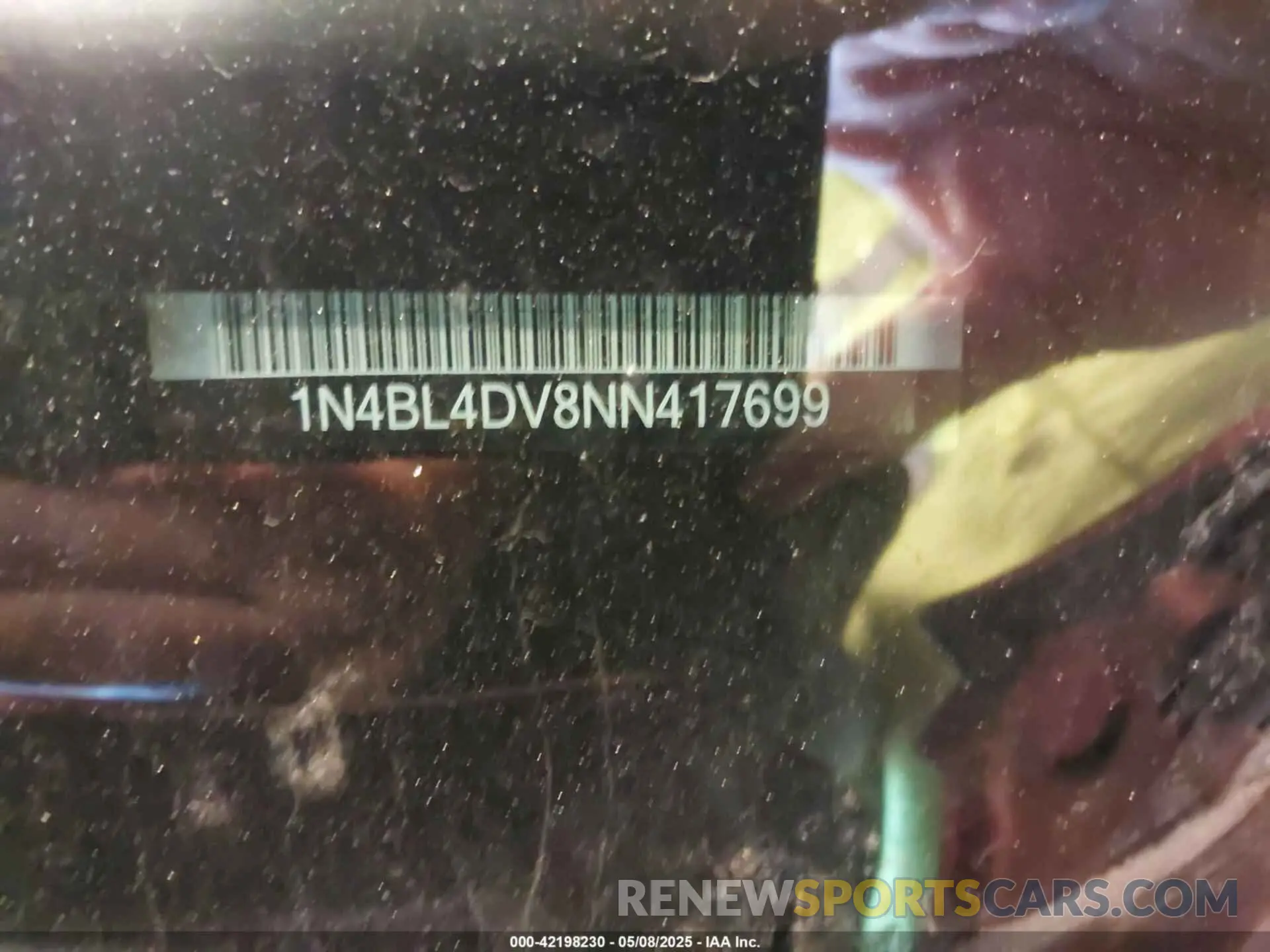 9 Photograph of a damaged car 1N4BL4DV8NN417699 NISSAN ALTIMA 2022