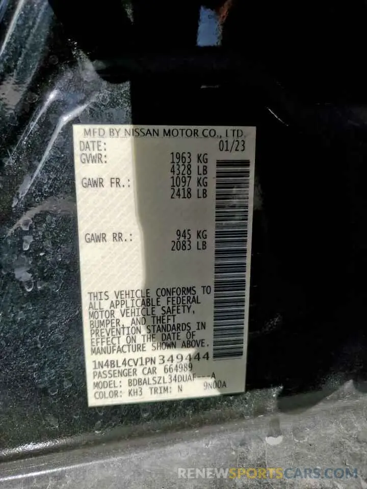 13 Photograph of a damaged car 1N4BL4CV1PN349444 NISSAN ALTIMA 2023