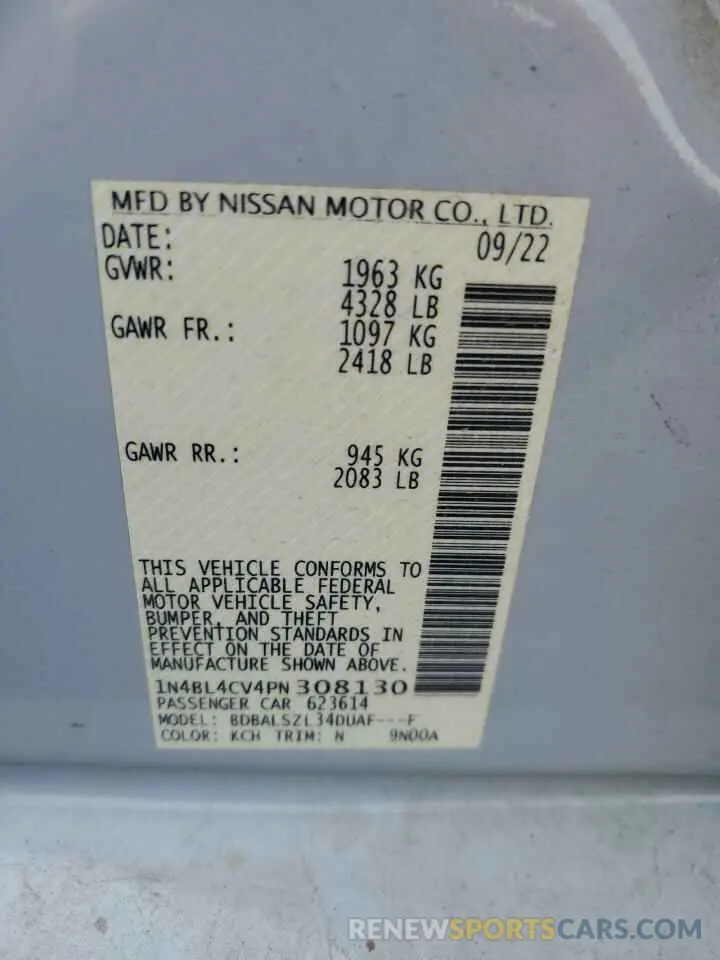 12 Фотография поврежденного автомобиля 1N4BL4CV4PN308130 NISSAN ALTIMA 2023