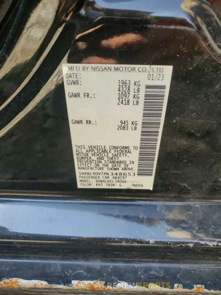 12 Фотография поврежденного автомобиля 1N4BL4DV7PN348653 NISSAN ALTIMA 2023