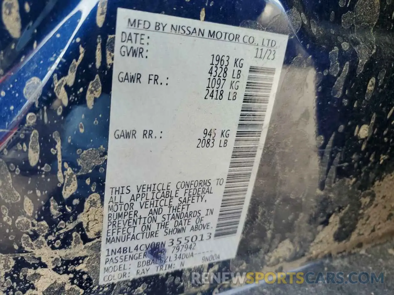 12 Фотография поврежденного автомобиля 1N4BL4CV0RN355013 NISSAN ALTIMA 2024