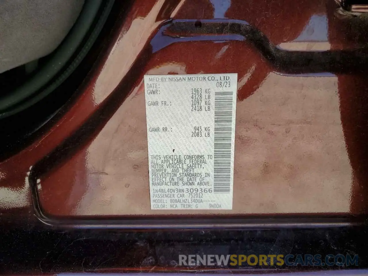 13 Фотография поврежденного автомобиля 1N4BL4DV3RN309366 NISSAN ALTIMA 2024