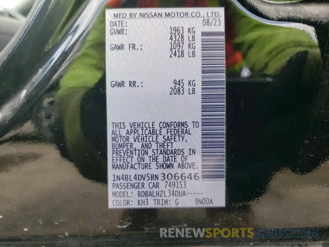12 Фотография поврежденного автомобиля 1N4BL4DV5RN306646 NISSAN ALTIMA 2024