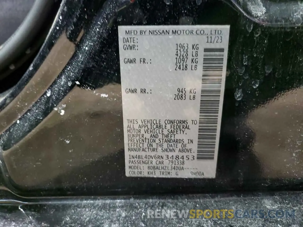 12 Фотография поврежденного автомобиля 1N4BL4DV6RN348453 NISSAN ALTIMA 2024