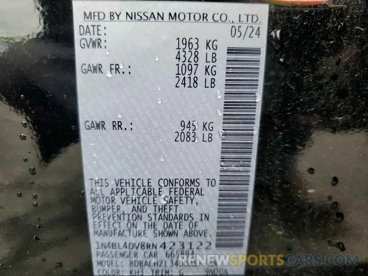 13 Фотография поврежденного автомобиля 1N4BL4DV8RN423122 NISSAN ALTIMA 2024