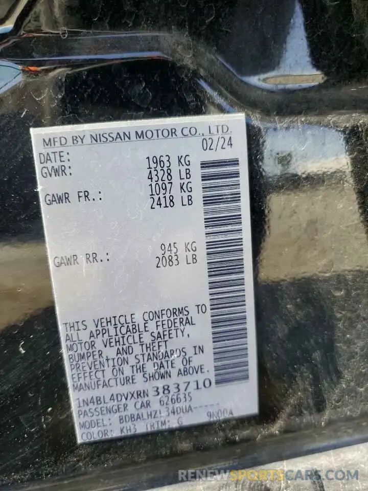 13 Фотография поврежденного автомобиля 1N4BL4DVXRN383710 NISSAN ALTIMA 2024