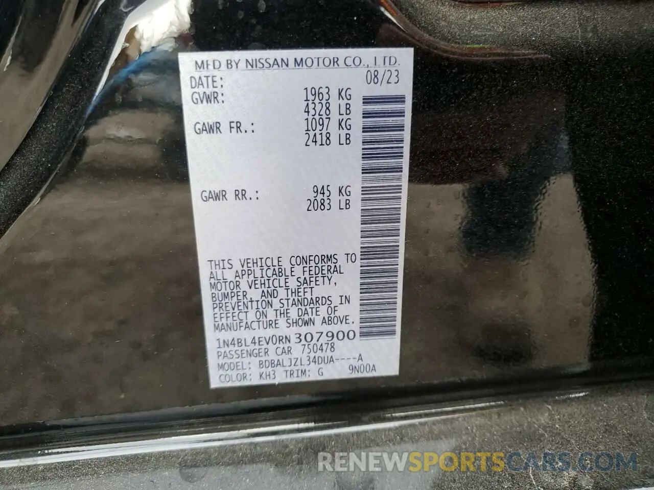 15 Photograph of a damaged car 1N4BL4EV0RN307900 NISSAN ALTIMA 2024