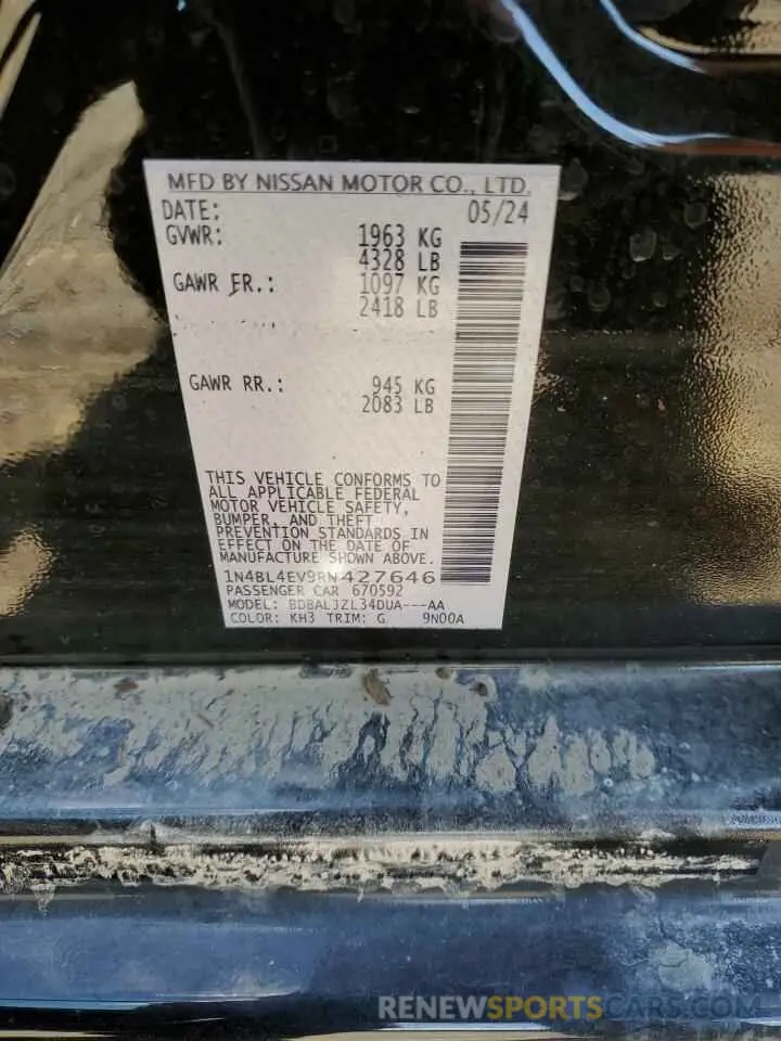 12 Фотография поврежденного автомобиля 1N4BL4EV9RN427646 NISSAN ALTIMA 2024