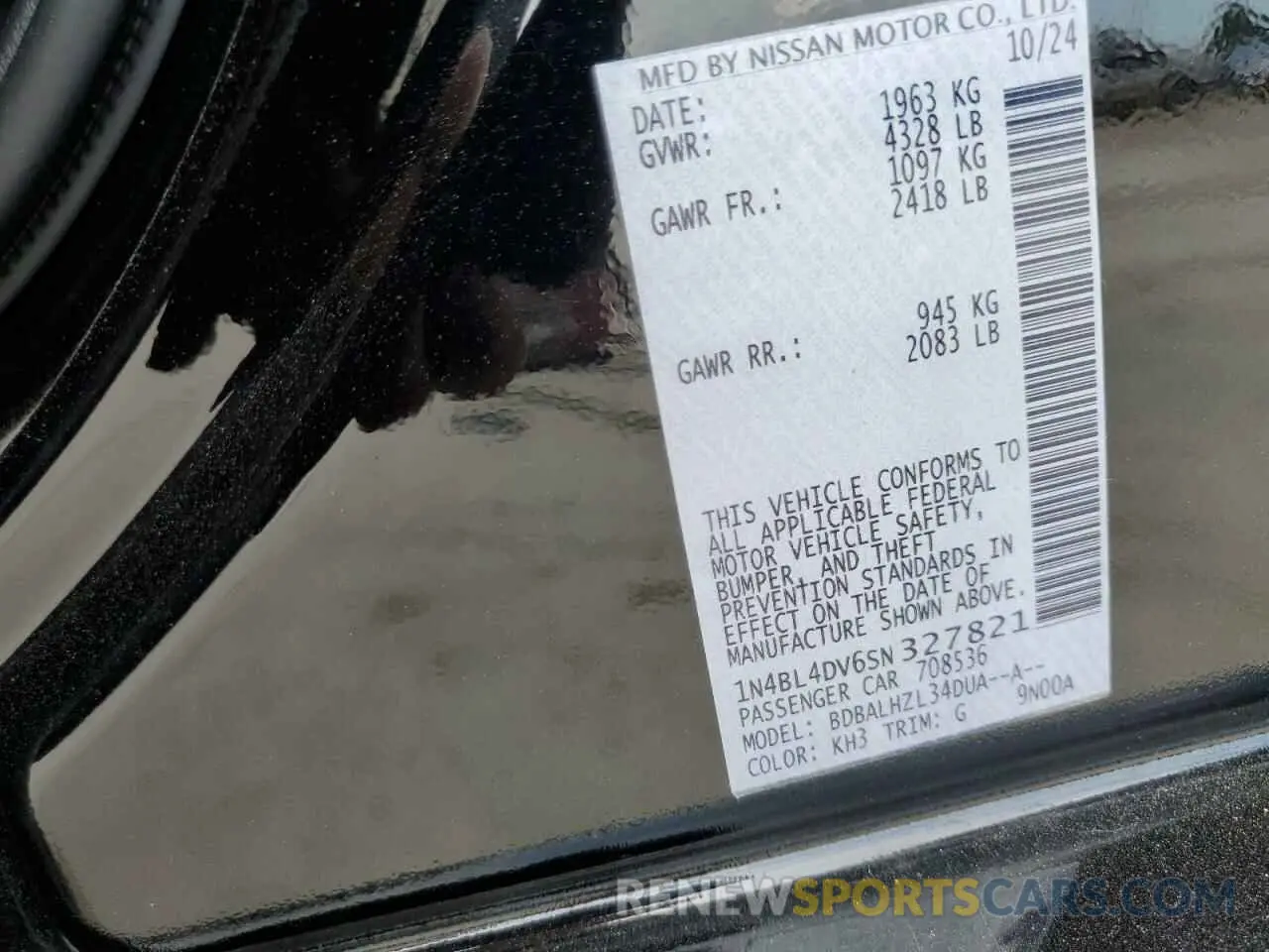 12 Фотография поврежденного автомобиля 1N4BL4DV6SN327821 NISSAN ALTIMA 2025