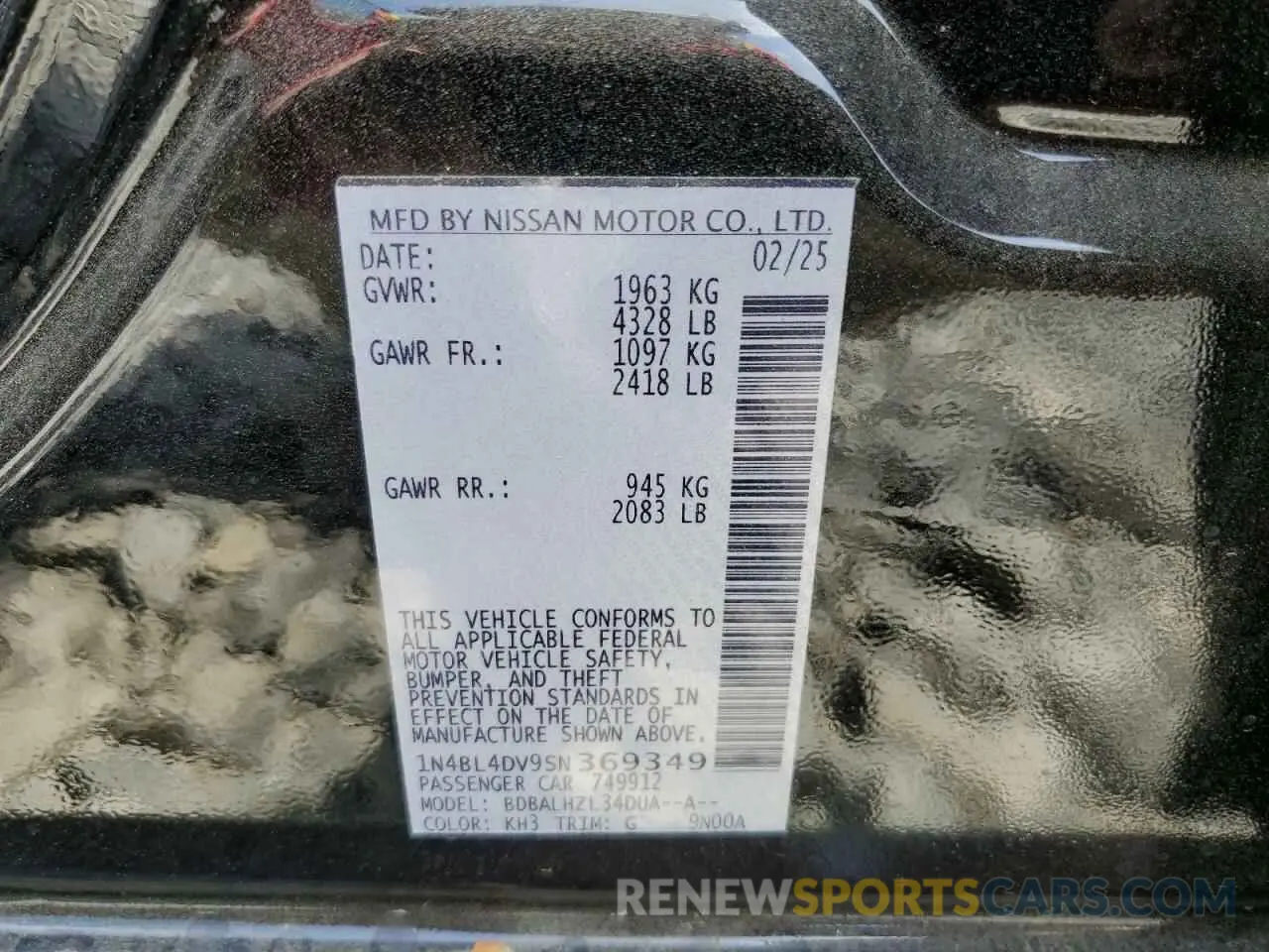 12 Фотография поврежденного автомобиля 1N4BL4DV9SN369349 NISSAN ALTIMA 2025
