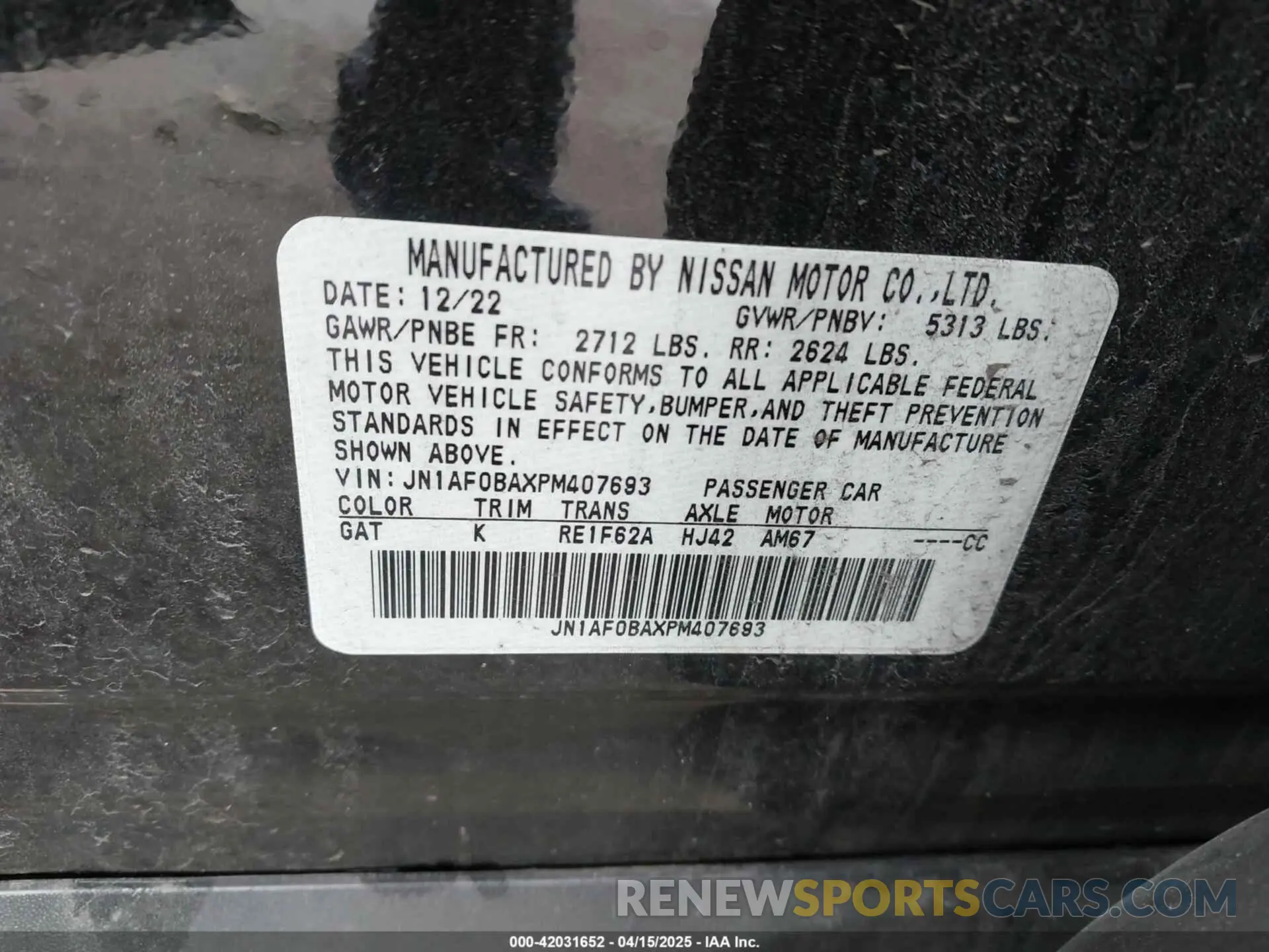 9 Photograph of a damaged car JN1AF0BAXPM407693 NISSAN ARIYA 2023