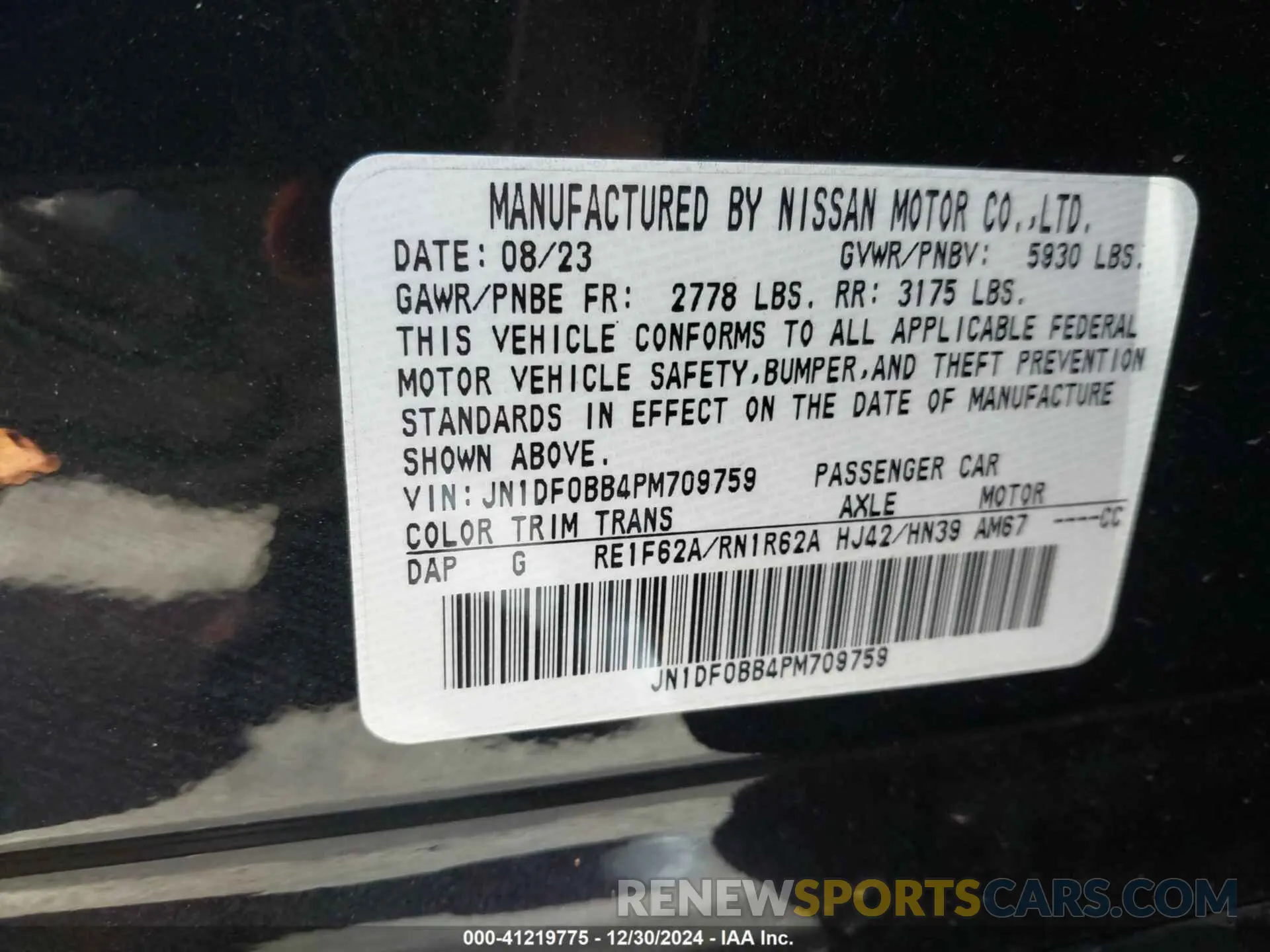 9 Фотография поврежденного автомобиля JN1DF0BB4PM709759 NISSAN ARIYA 2023