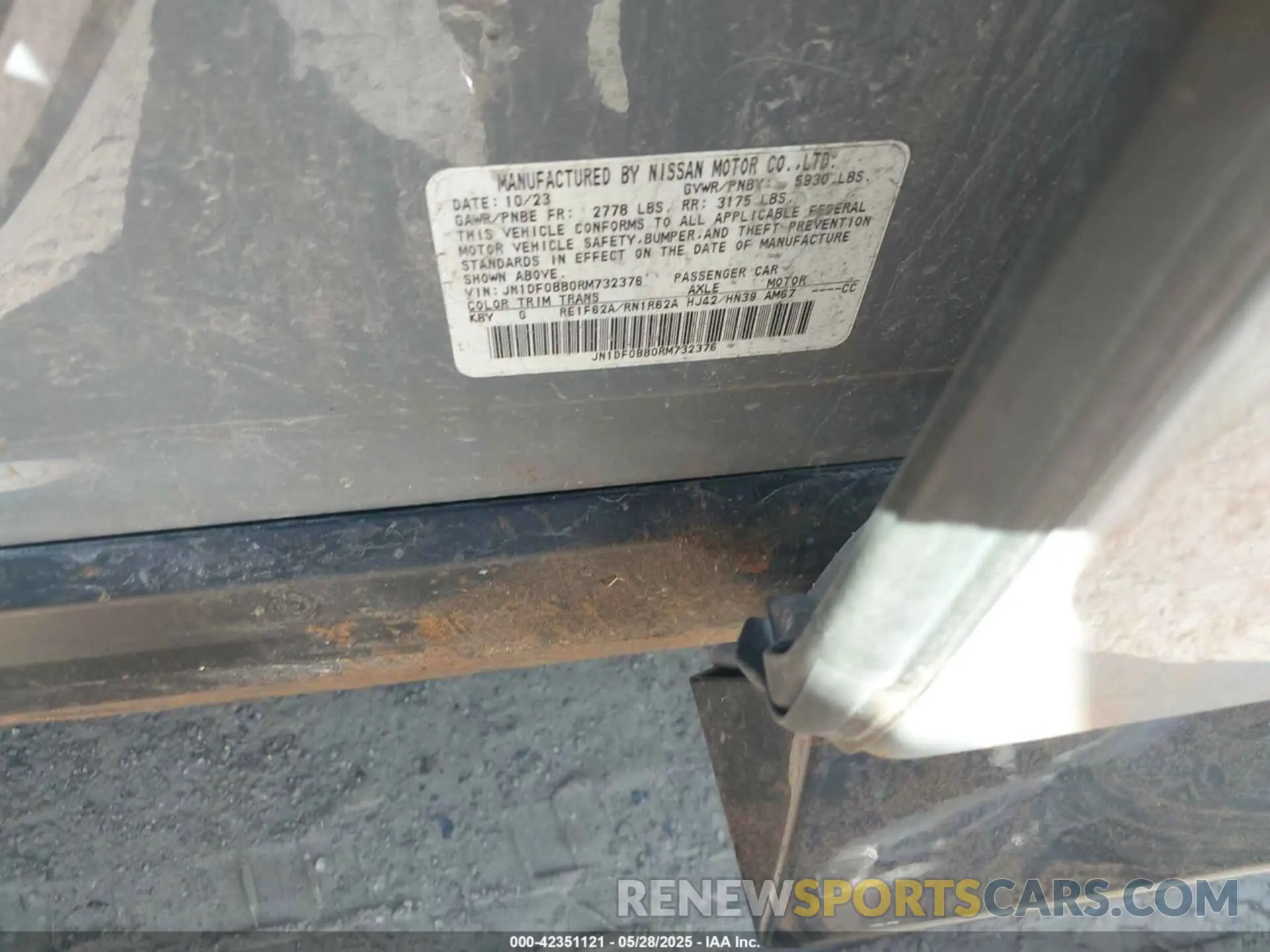 9 Фотография поврежденного автомобиля JN1DF0BB0RM732376 NISSAN ARIYA 2024