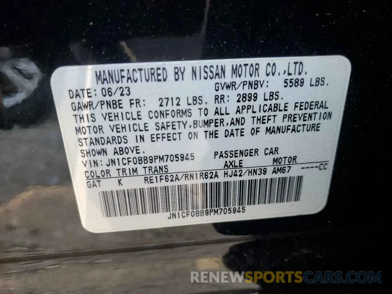 12 Photograph of a damaged car JN1CF0BB9PM705945 NISSAN ARIYA ENGA 2023