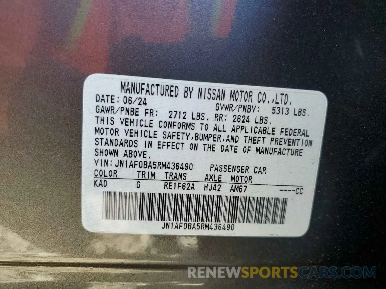 14 Фотография поврежденного автомобиля JN1AF0BA5RM436490 NISSAN ARIYA ENGA 2024