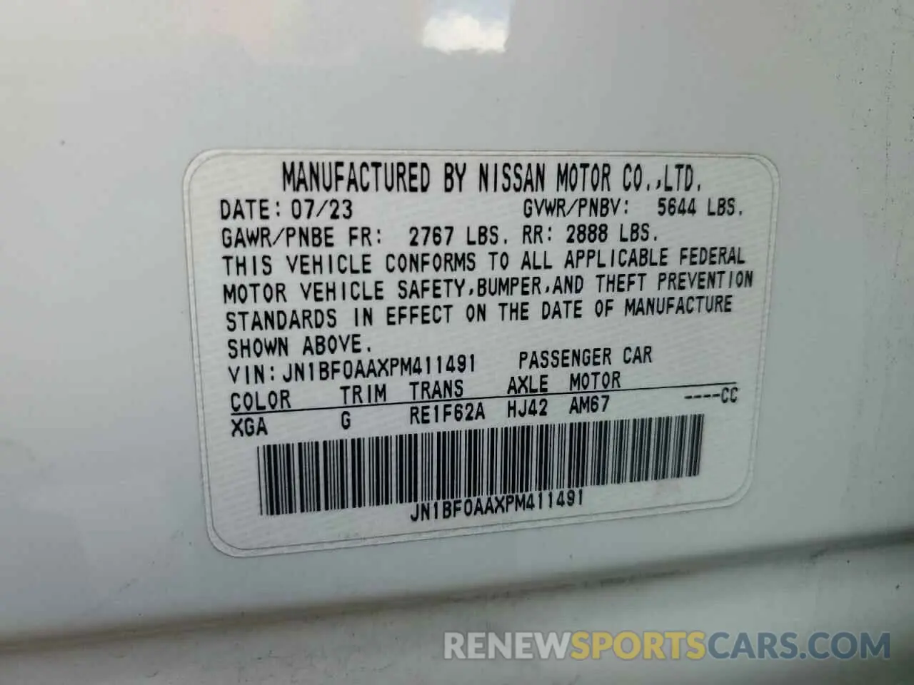 14 Фотография поврежденного автомобиля JN1BF0AAXPM411491 NISSAN ARIYA VENT 2023