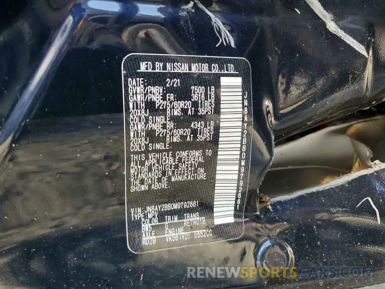 14 Фотография поврежденного автомобиля JN8AY2BB0M9792681 NISSAN ARMADA 2021