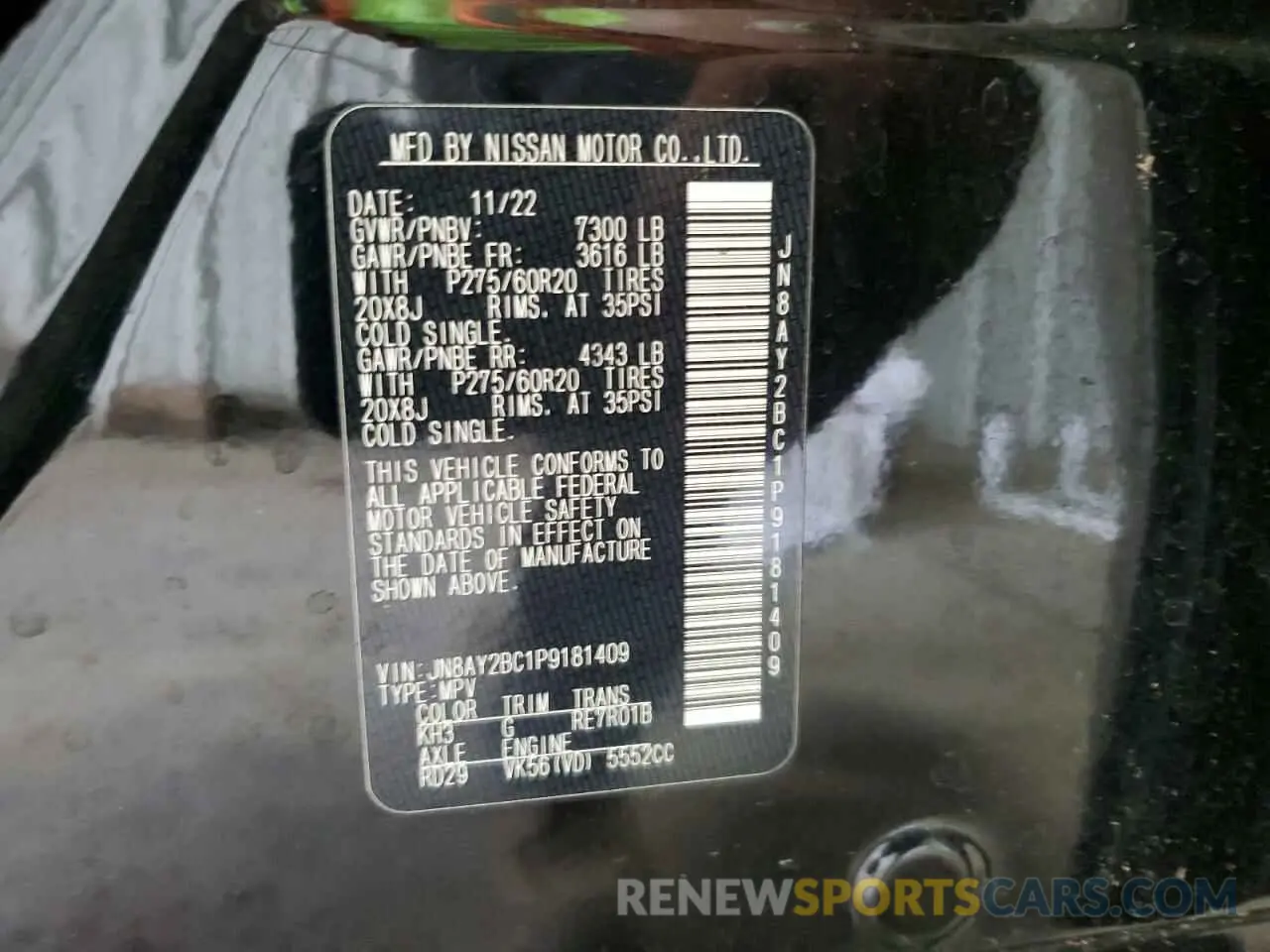 14 Фотография поврежденного автомобиля JN8AY2BC1P9181409 NISSAN ARMADA 2023