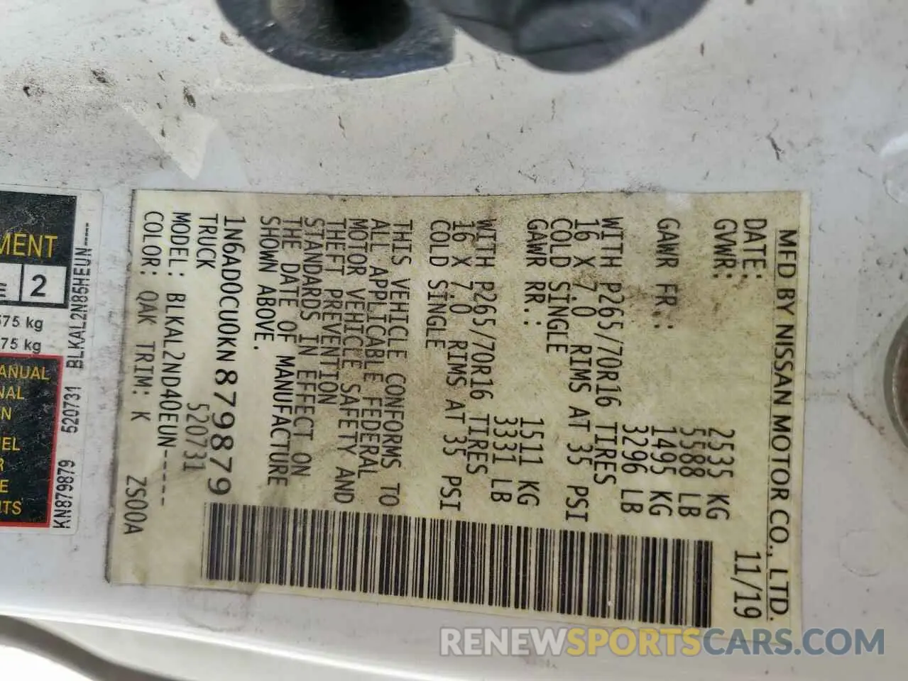 12 Фотография поврежденного автомобиля 1N6AD0CU0KN879879 NISSAN FRONTIER 2019