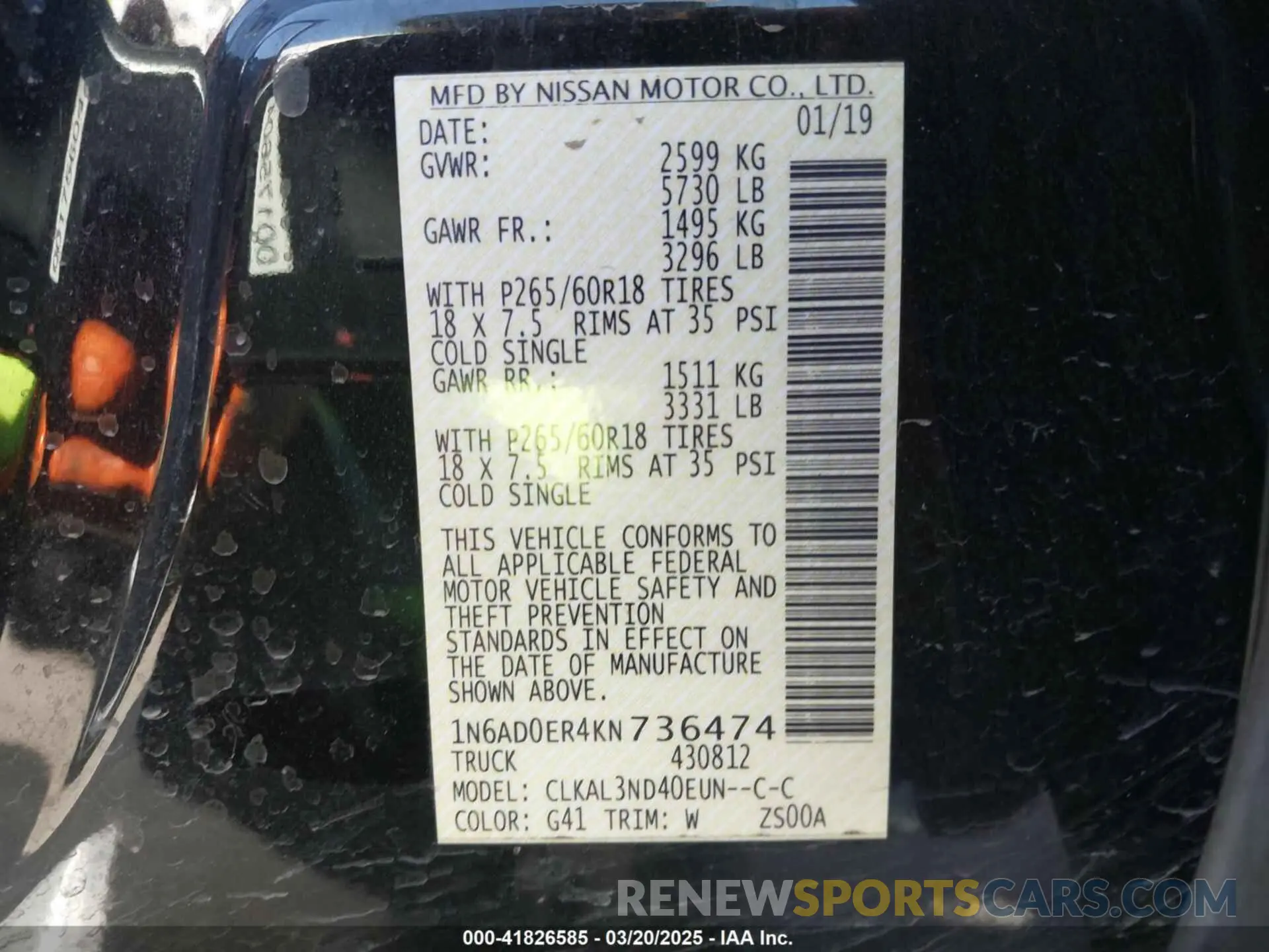 9 Photograph of a damaged car 1N6AD0ER4KN736474 NISSAN FRONTIER 2019