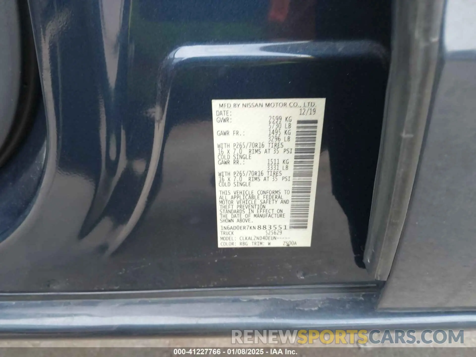 9 Фотография поврежденного автомобиля 1N6AD0ER7KN883551 NISSAN FRONTIER 2019
