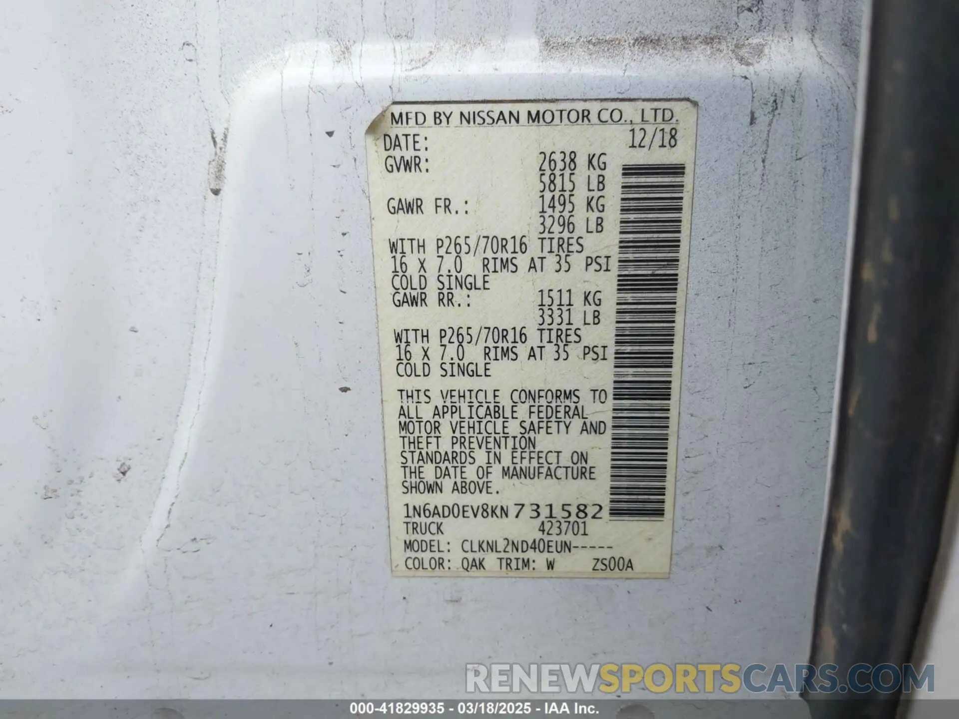 9 Фотография поврежденного автомобиля 1N6AD0EV8KN731582 NISSAN FRONTIER 2019