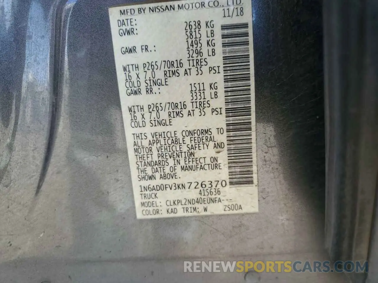 14 Фотография поврежденного автомобиля 1N6AD0FV3KN726370 NISSAN FRONTIER 2019