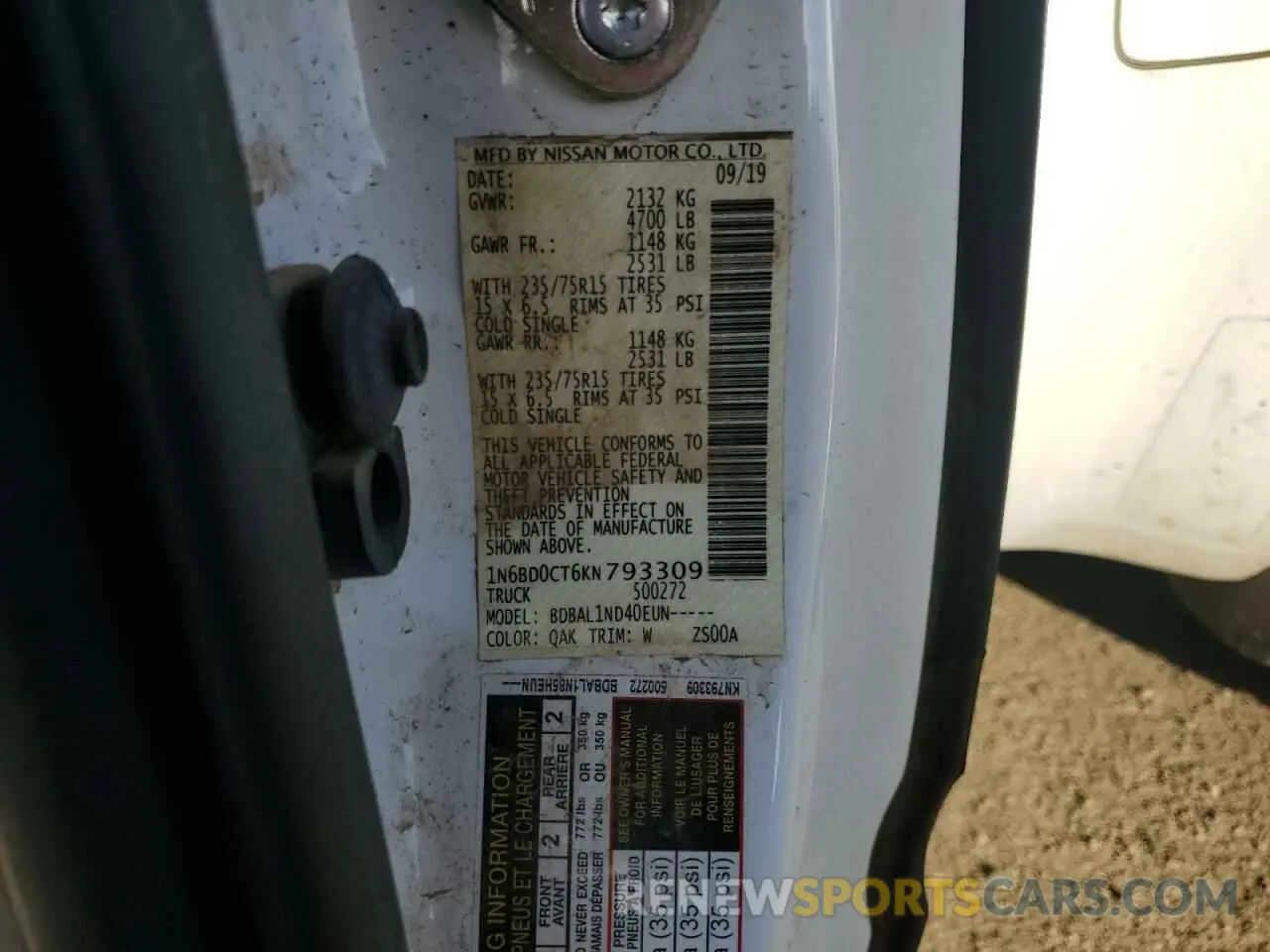 13 Фотография поврежденного автомобиля 1N6BD0CT6KN793309 NISSAN FRONTIER 2019