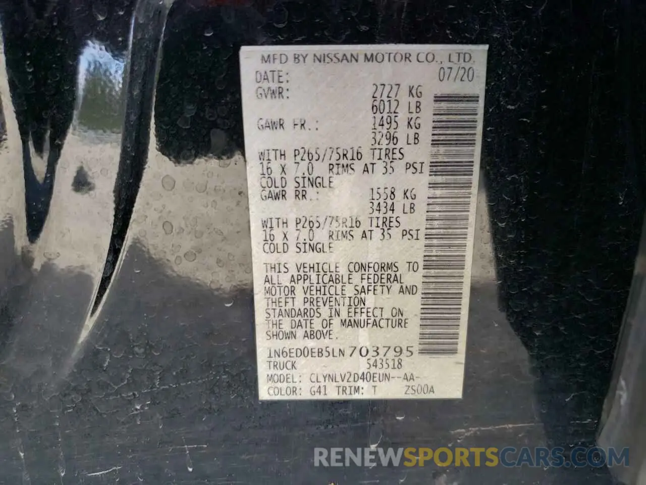 15 Фотография поврежденного автомобиля 1N6ED0EB5LN703795 NISSAN FRONTIER 2020