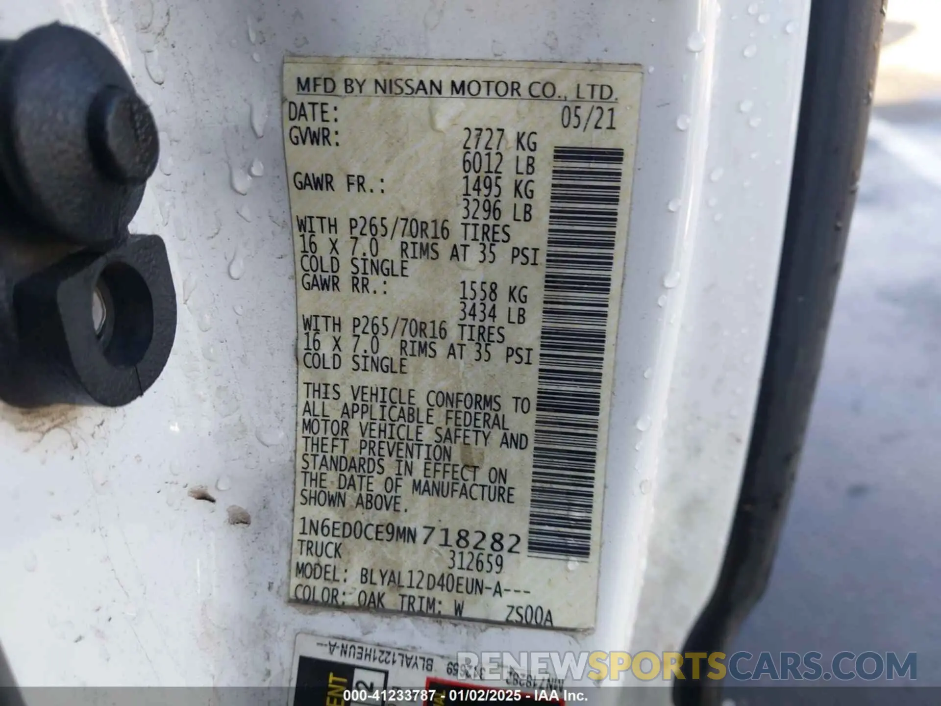 9 Photograph of a damaged car 1N6ED0CE9MN718282 NISSAN FRONTIER 2021