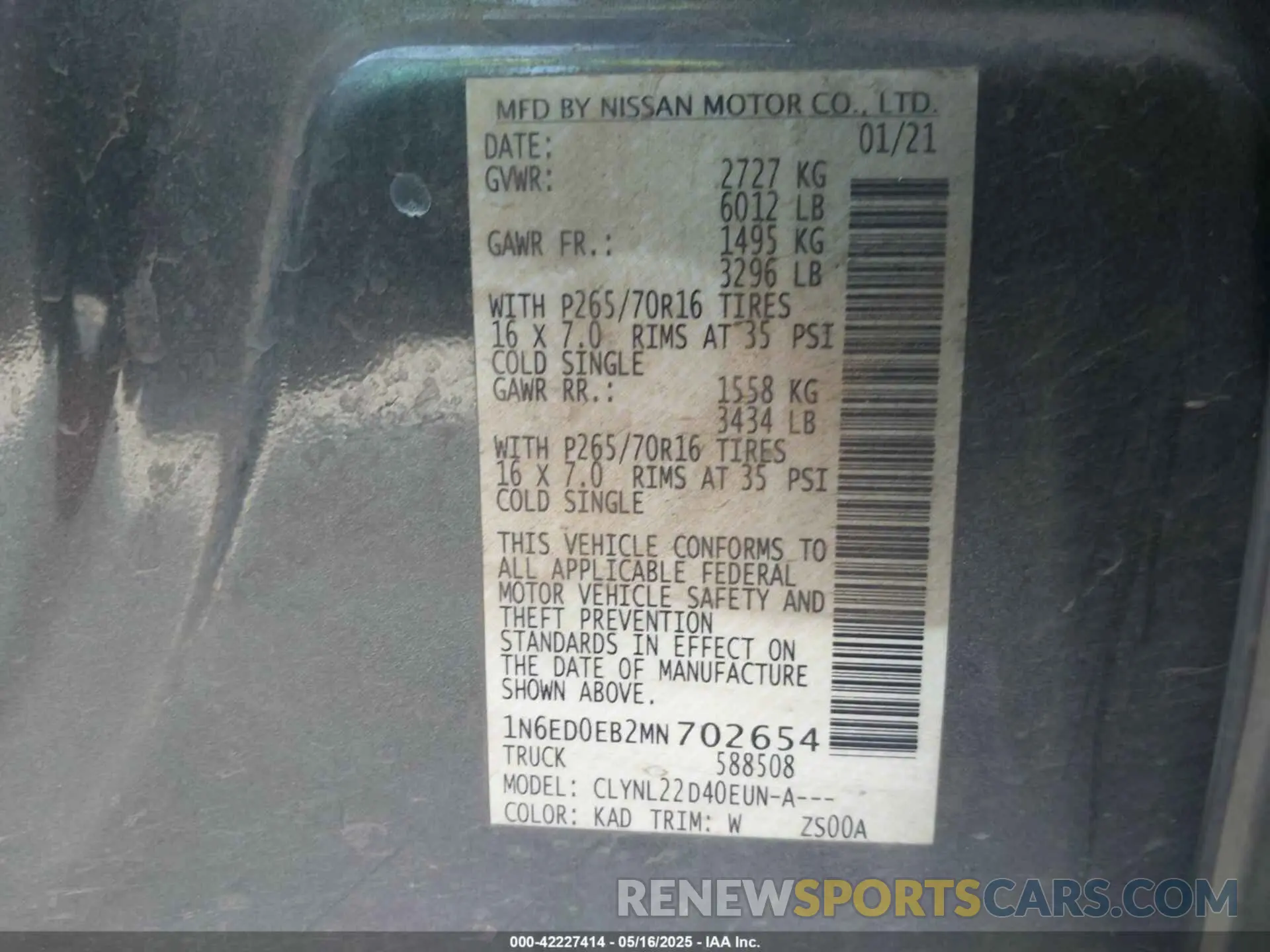 9 Фотография поврежденного автомобиля 1N6ED0EB2MN702654 NISSAN FRONTIER 2021