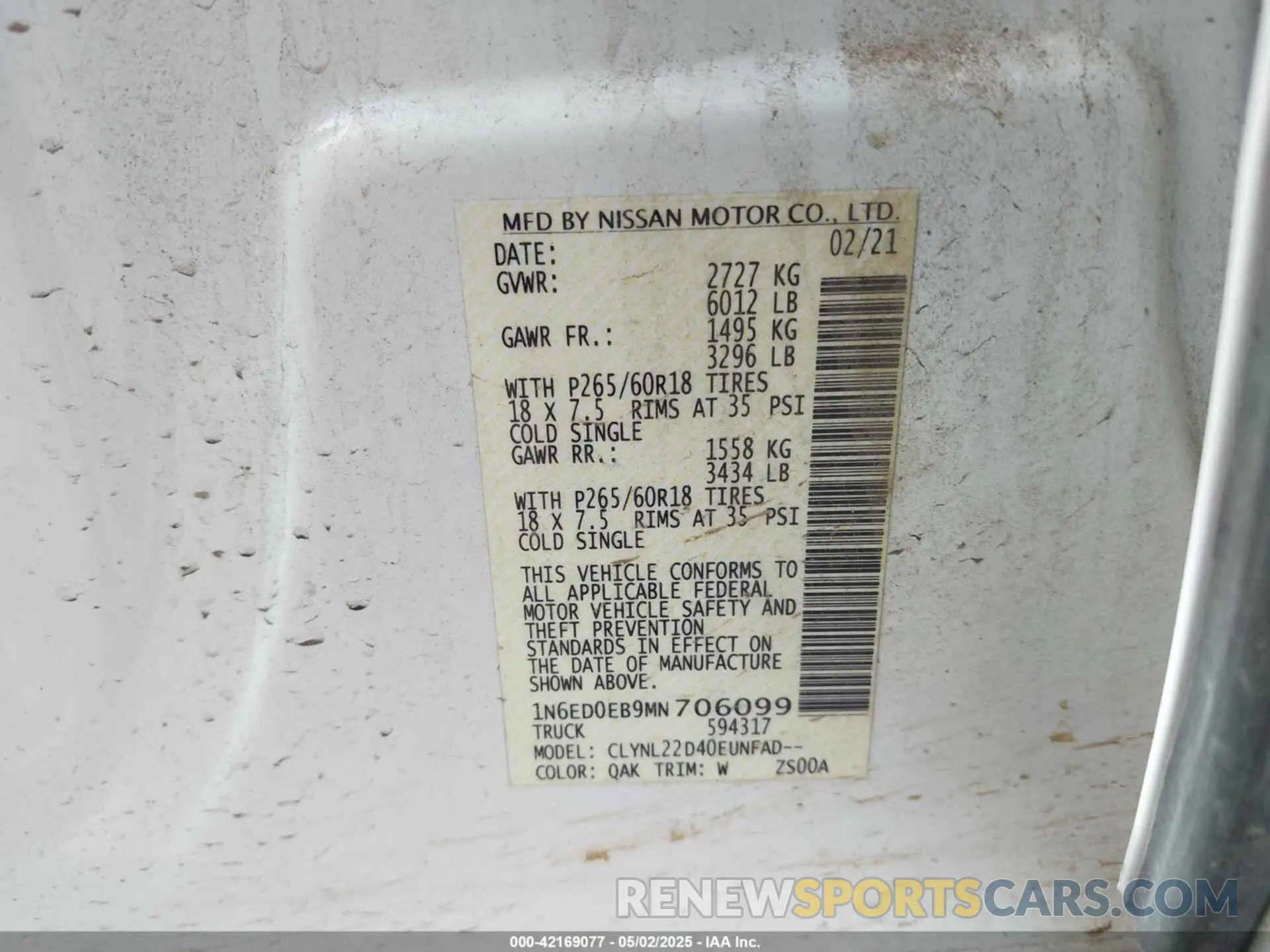 9 Photograph of a damaged car 1N6ED0EB9MN706099 NISSAN FRONTIER 2021