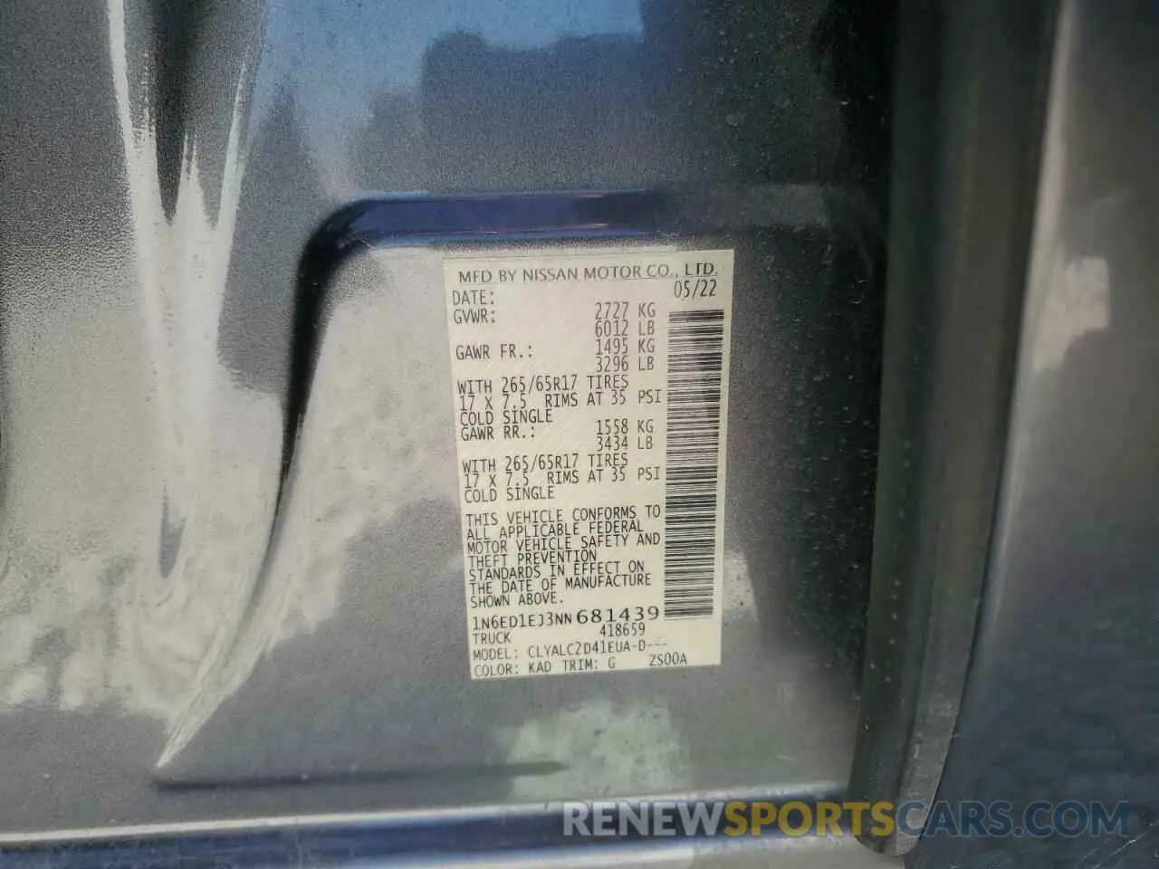 12 Фотография поврежденного автомобиля 1N6ED1EJ3NN681439 NISSAN FRONTIER 2022