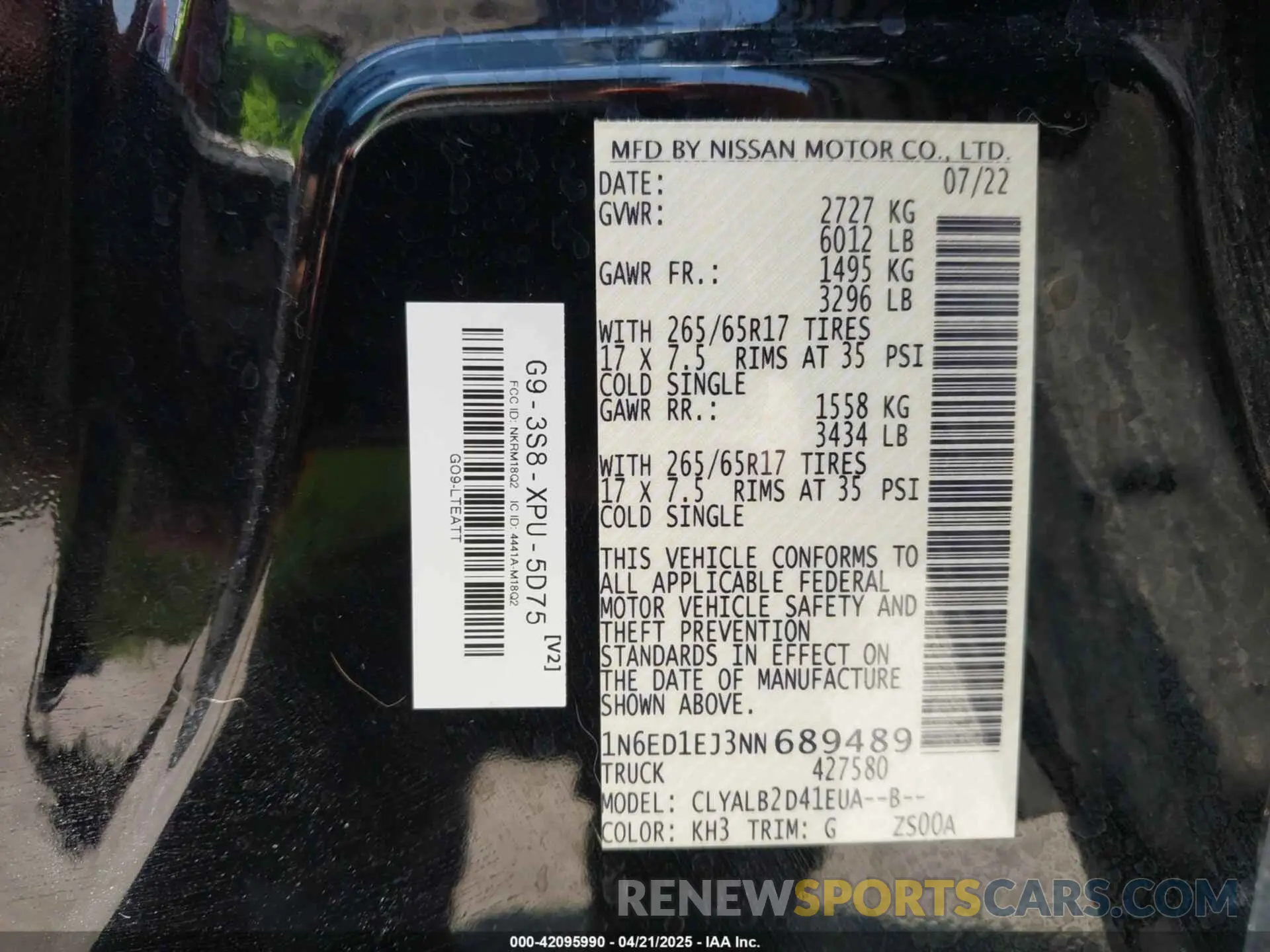 9 Фотография поврежденного автомобиля 1N6ED1EJ3NN689489 NISSAN FRONTIER 2022