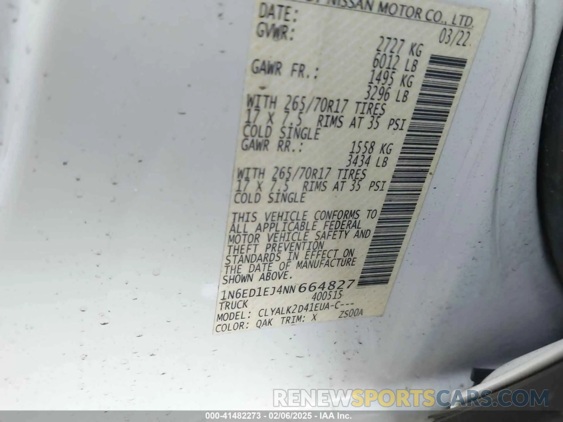 9 Photograph of a damaged car 1N6ED1EJ4NN664827 NISSAN FRONTIER 2022