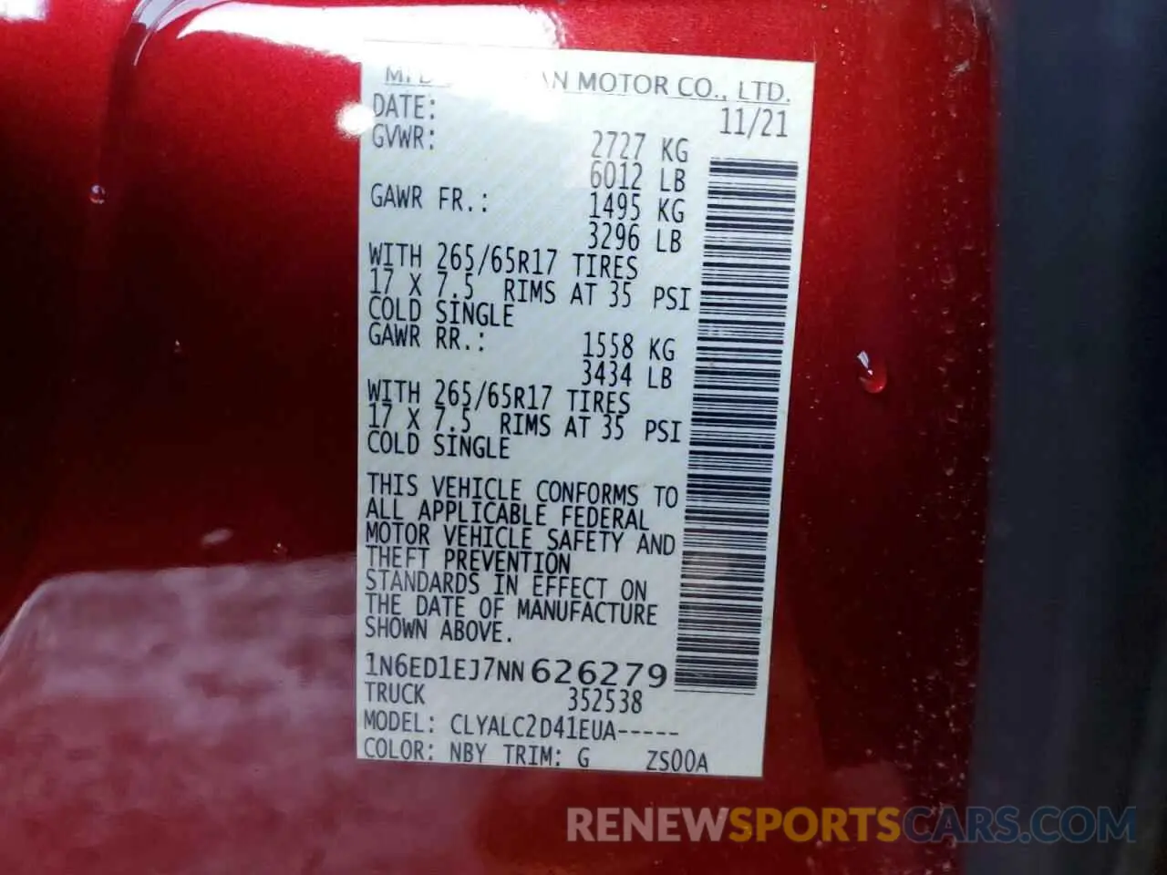 12 Фотография поврежденного автомобиля 1N6ED1EJ7NN626279 NISSAN FRONTIER 2022