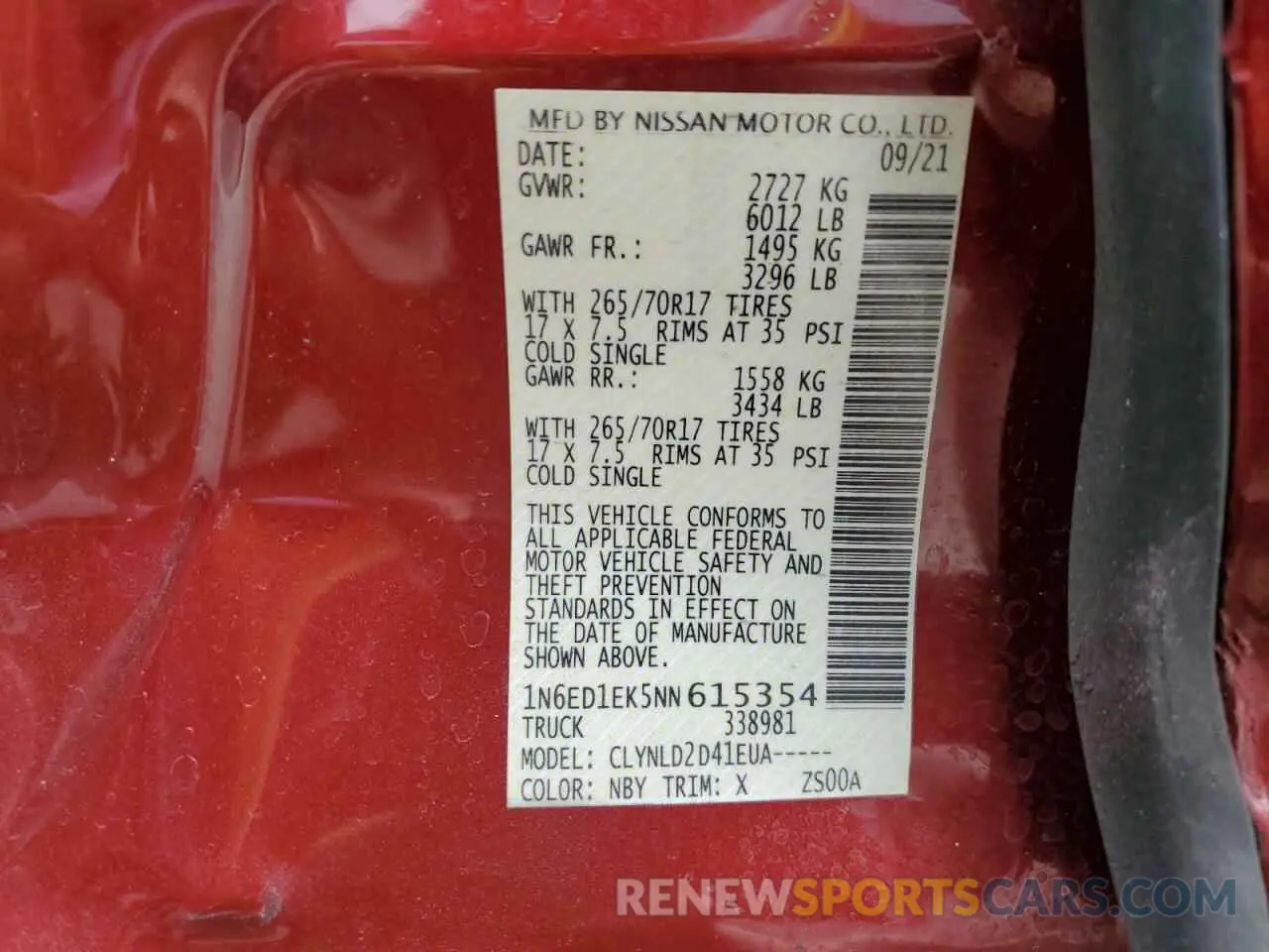 13 Фотография поврежденного автомобиля 1N6ED1EK5NN615354 NISSAN FRONTIER 2022