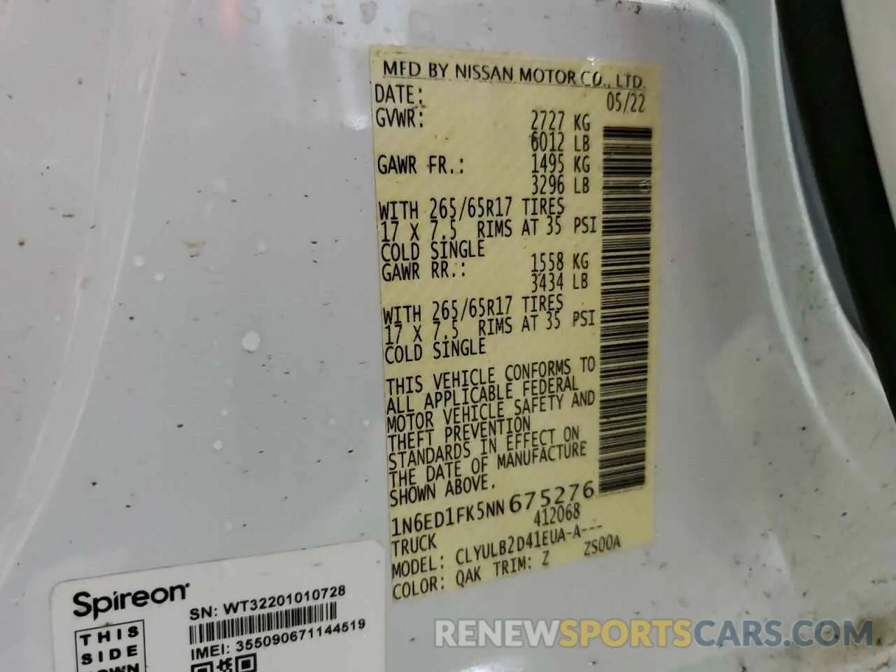 12 Фотография поврежденного автомобиля 1N6ED1FK5NN675276 NISSAN FRONTIER 2022