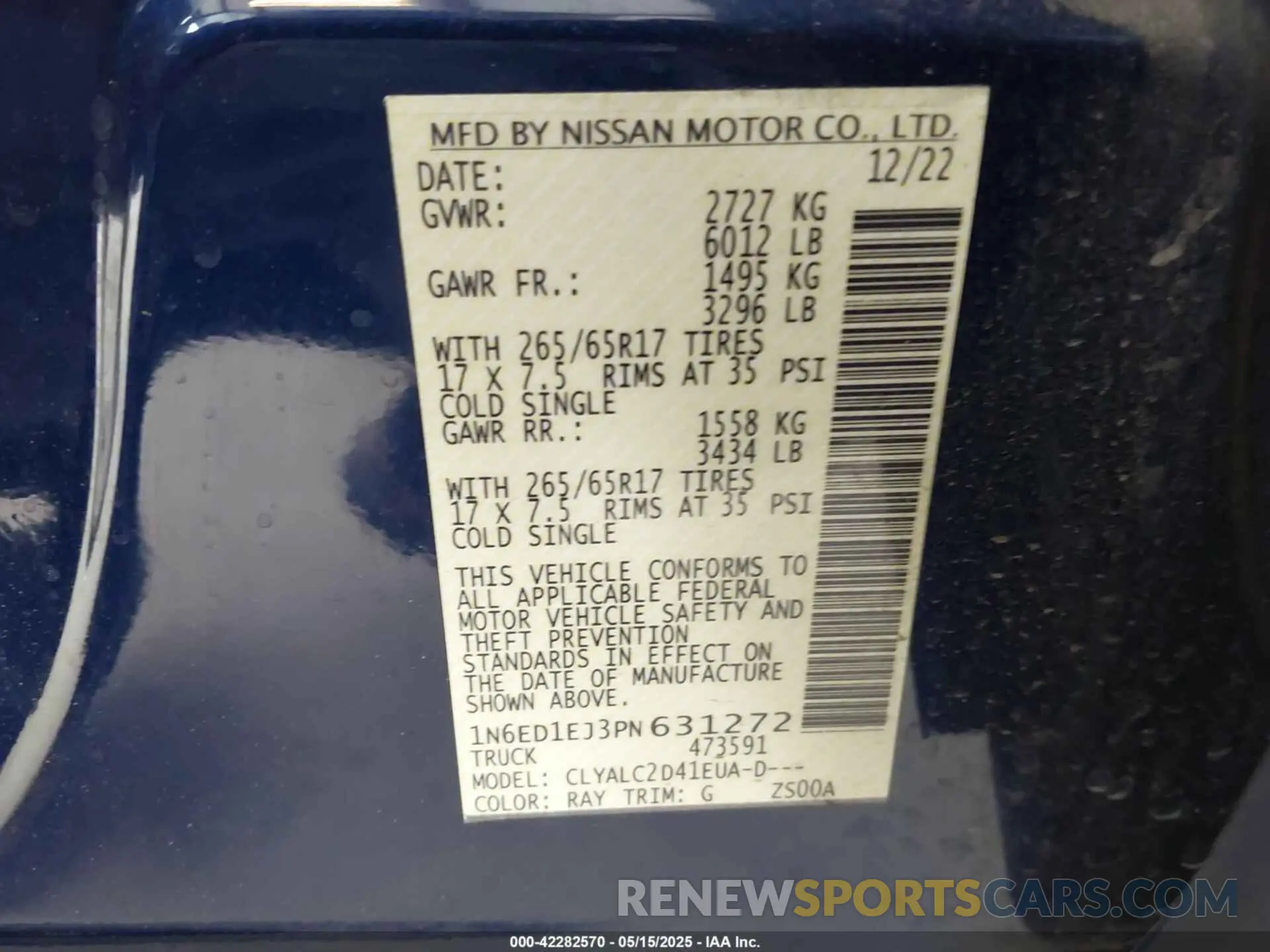 9 Photograph of a damaged car 1N6ED1EJ3PN631272 NISSAN FRONTIER 2023