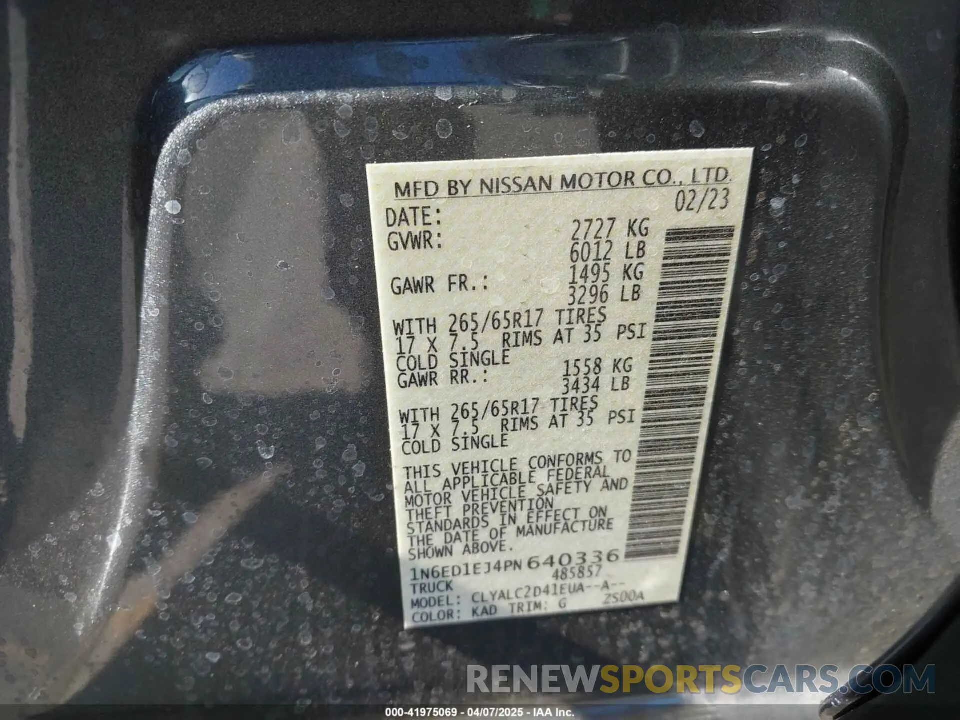 9 Фотография поврежденного автомобиля 1N6ED1EJ4PN640336 NISSAN FRONTIER 2023