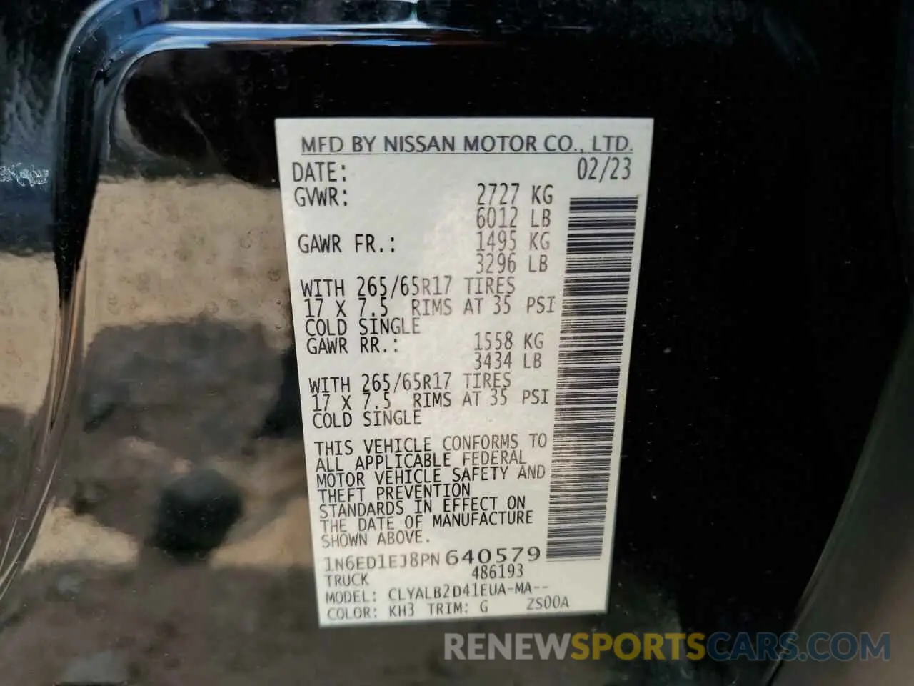 13 Photograph of a damaged car 1N6ED1EJ8PN640579 NISSAN FRONTIER 2023