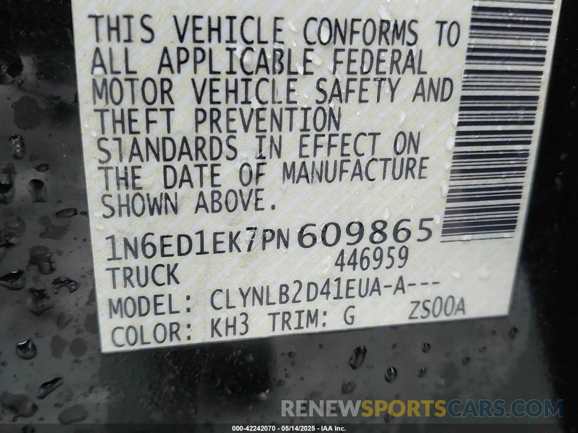 9 Фотография поврежденного автомобиля 1N6ED1EK7PN609865 NISSAN FRONTIER 2023