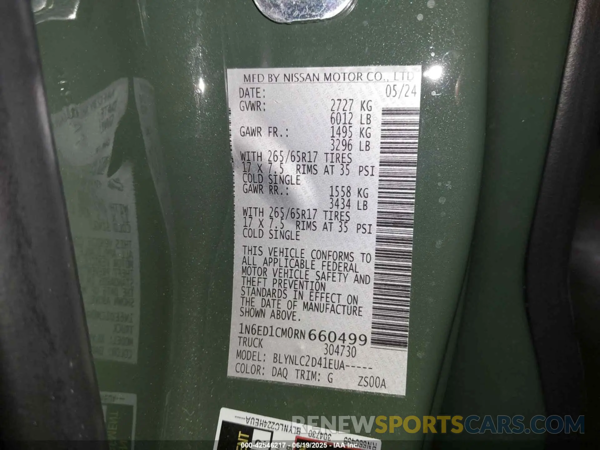 9 Photograph of a damaged car 1N6ED1CM0RN660499 NISSAN FRONTIER 2024