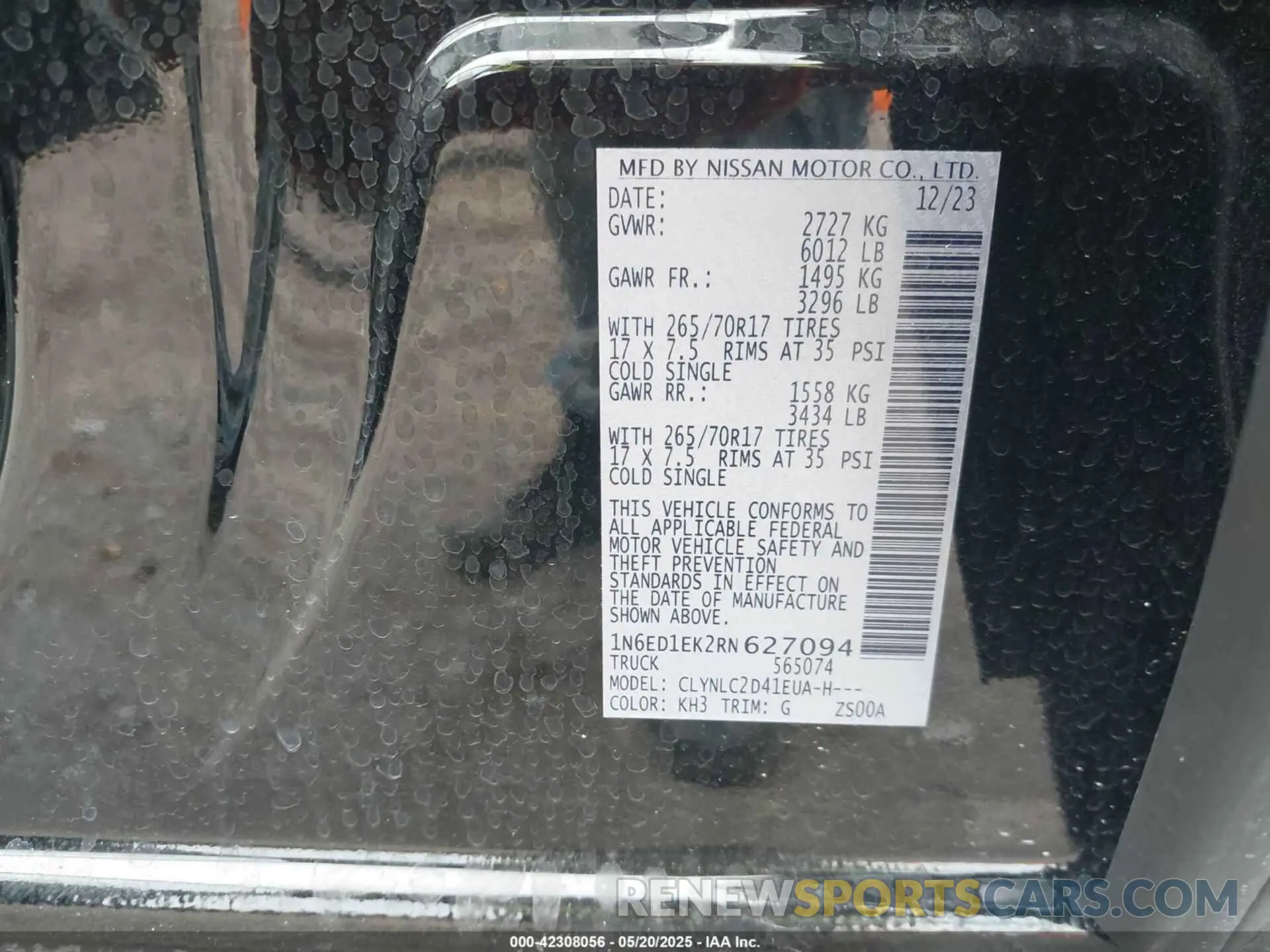 9 Фотография поврежденного автомобиля 1N6ED1EK2RN627094 NISSAN FRONTIER 2024