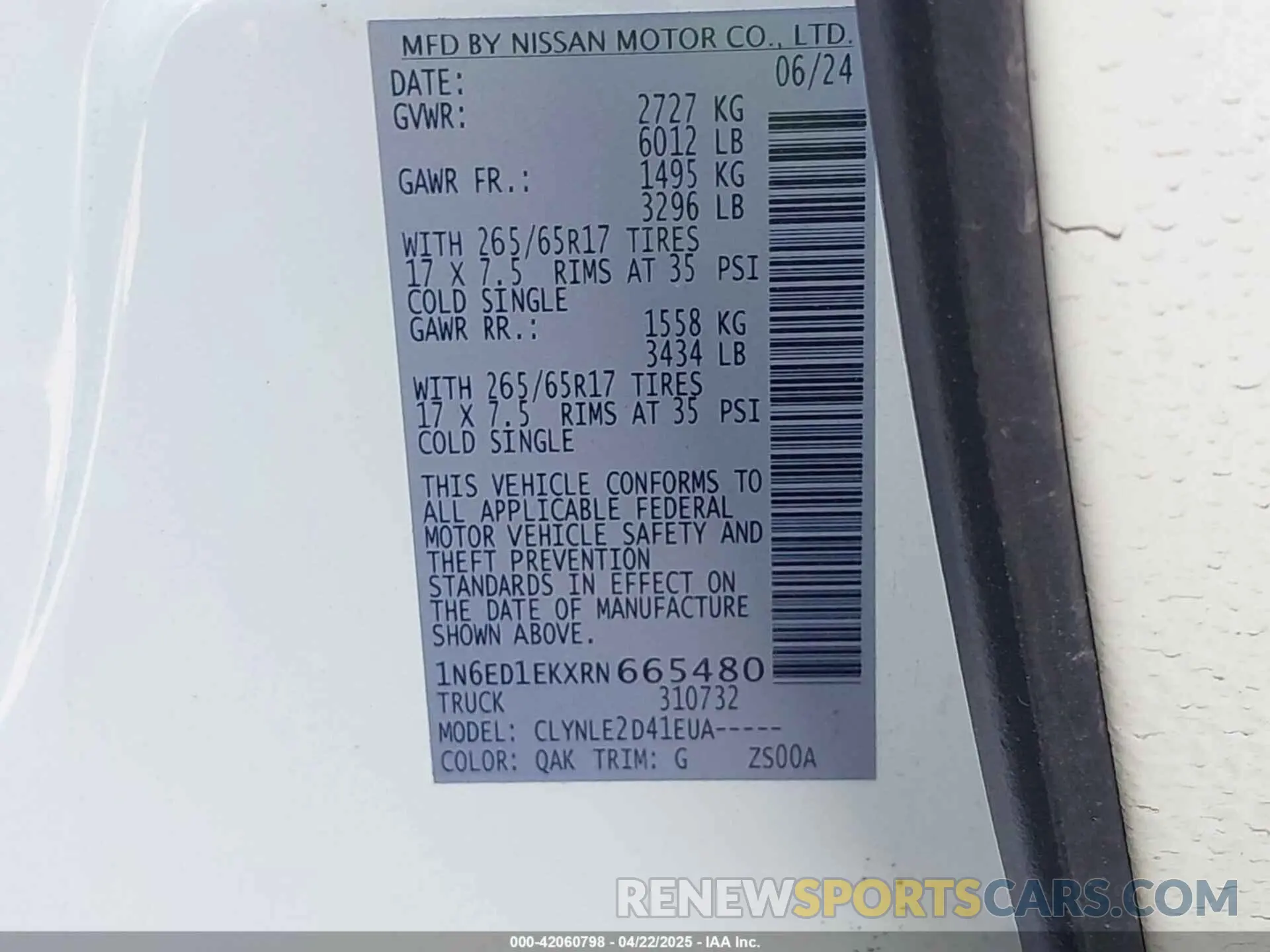 9 Фотография поврежденного автомобиля 1N6ED1EKXRN665480 NISSAN FRONTIER 2024