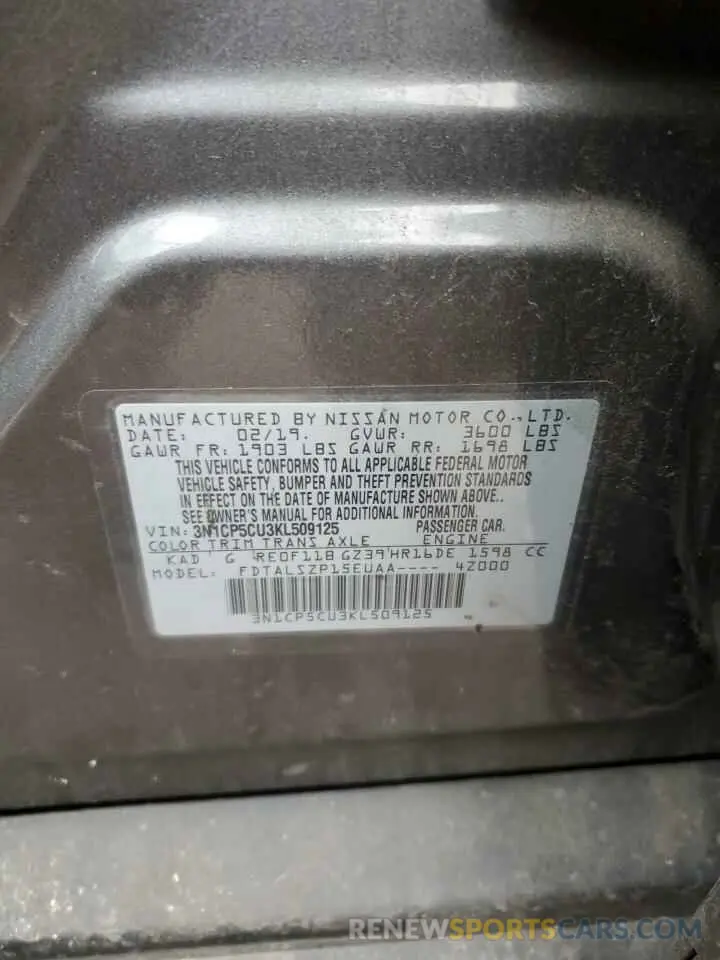 13 Photograph of a damaged car 3N1CP5CU3KL509125 NISSAN KICKS 2019
