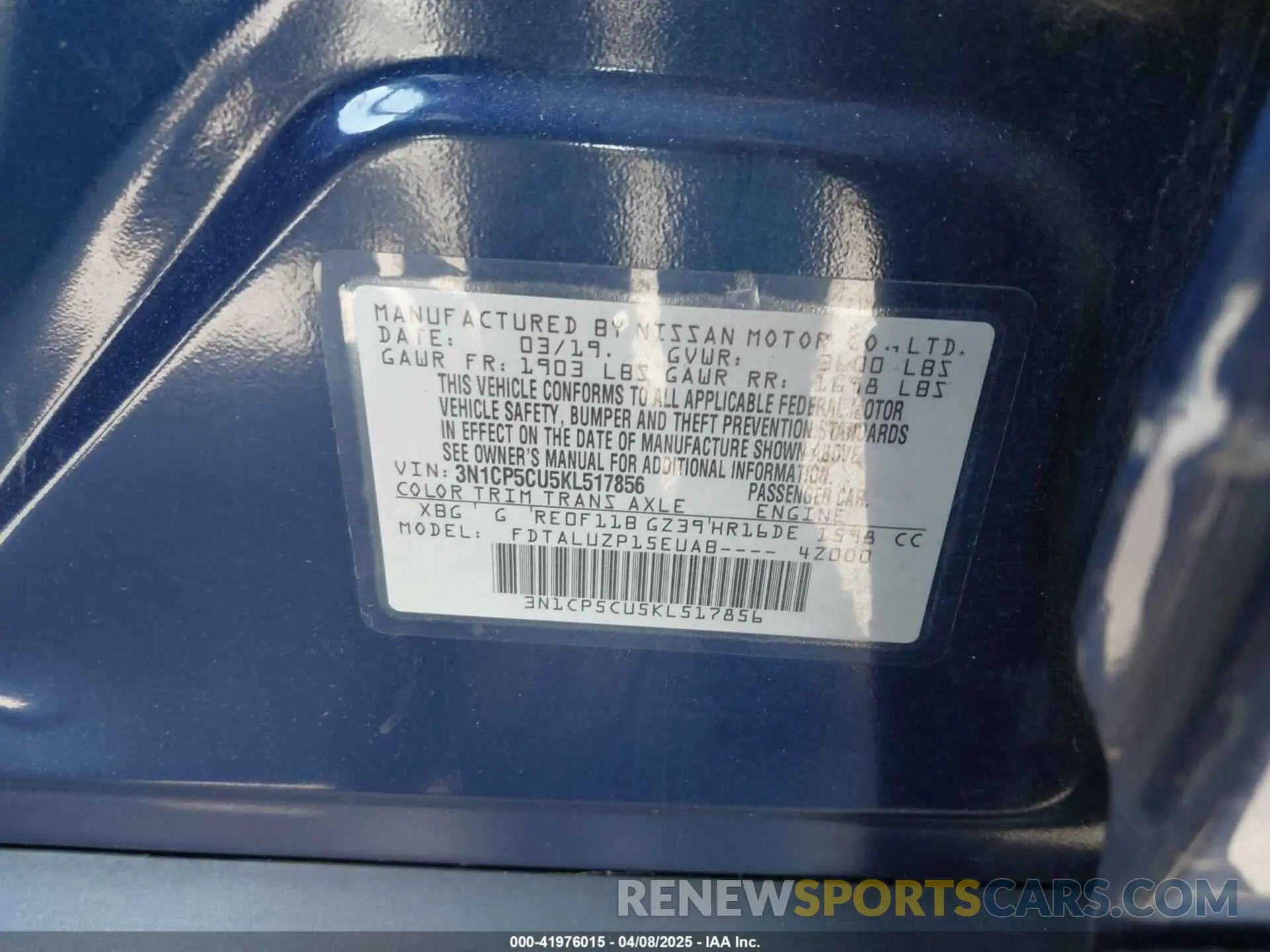9 Photograph of a damaged car 3N1CP5CU5KL517856 NISSAN KICKS 2019